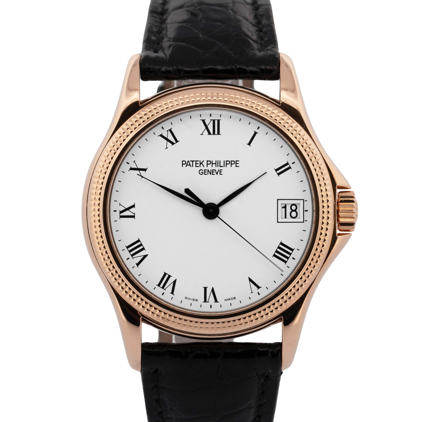 PAPERS Patek Philippe Calatrava 18K Rose Gold White Automatic 37mm 5117R BOX