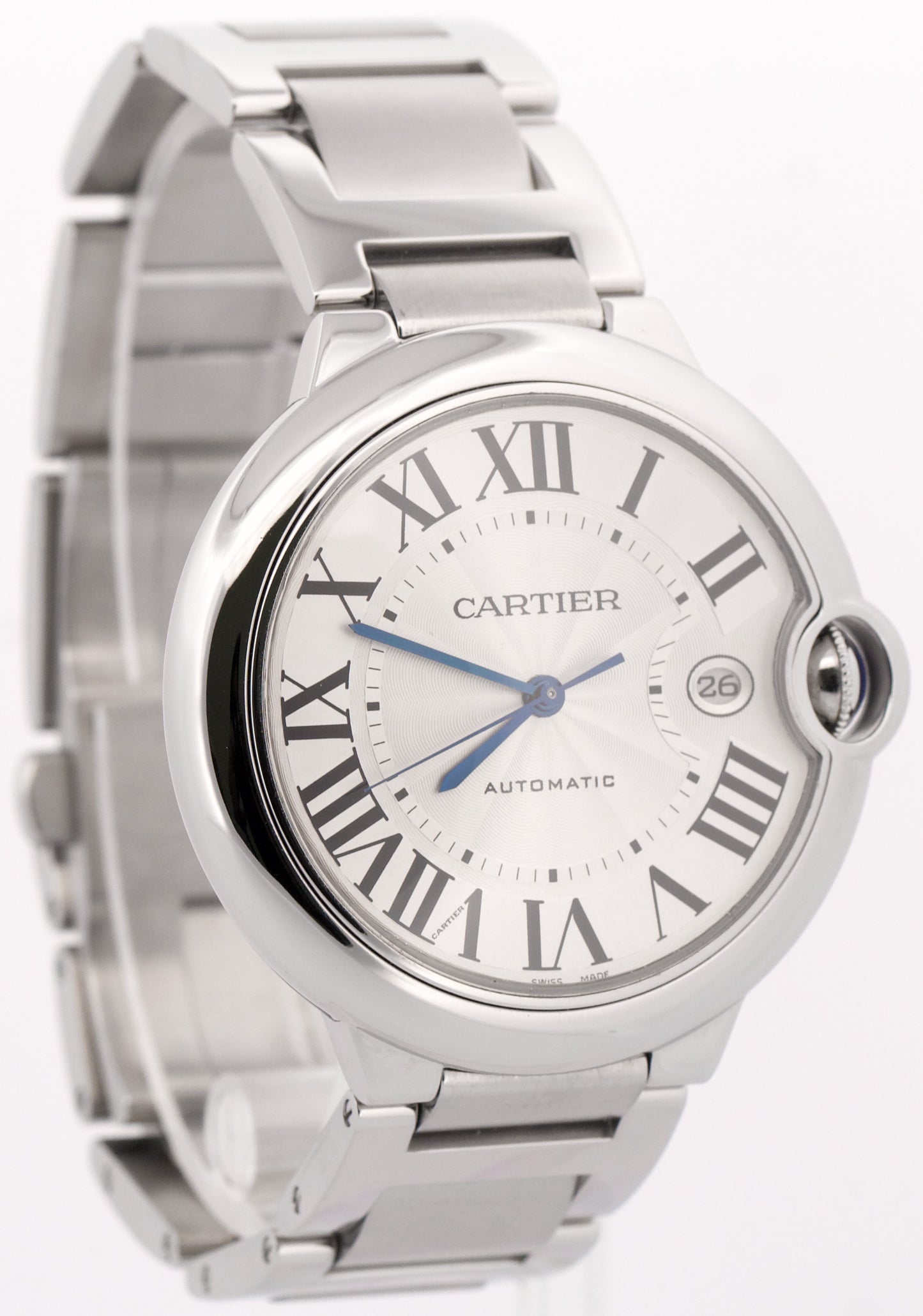 Cartier Ballon Bleu Stainless Steel SILVER Roman 42mm W69012Z4 3001 Watch