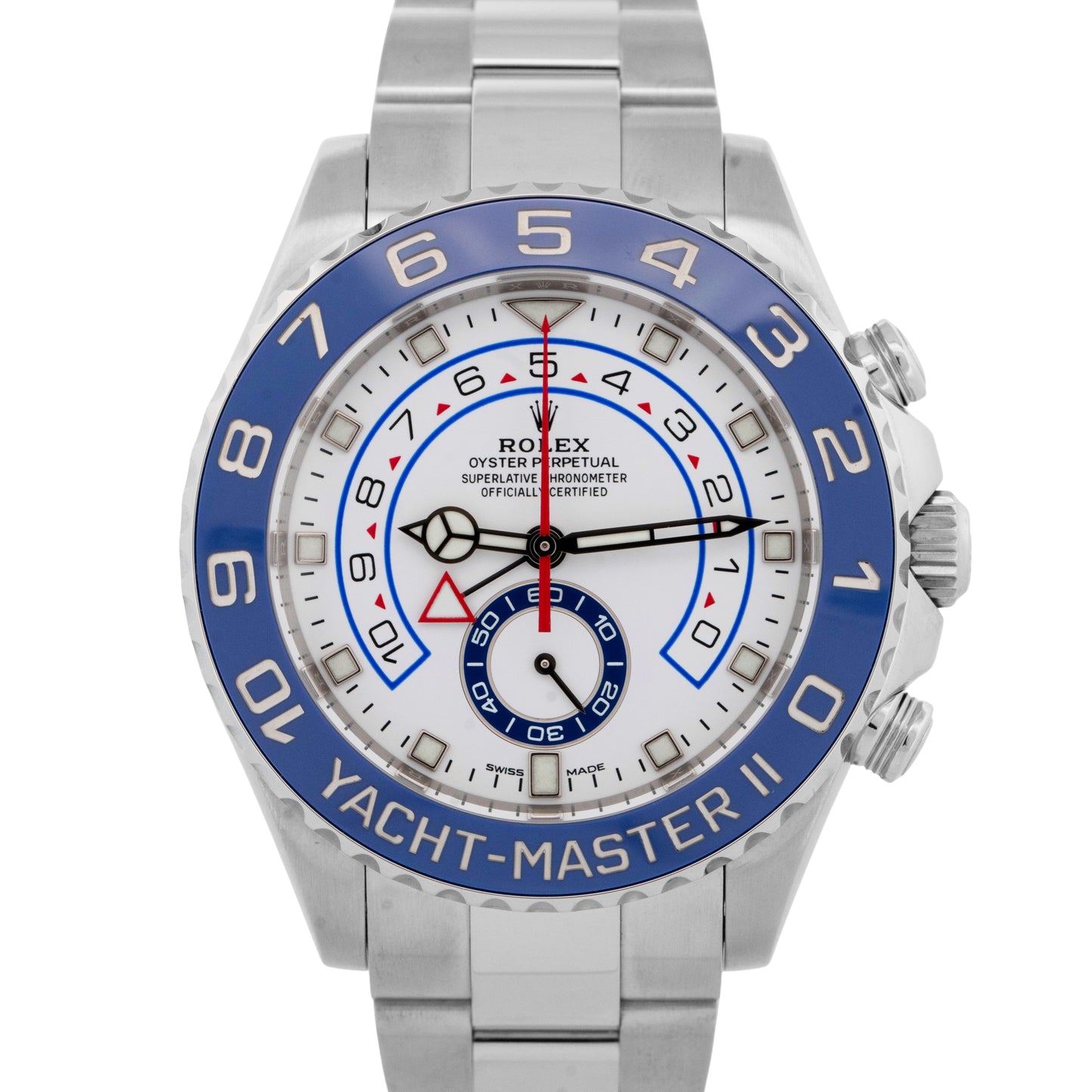 2022 PAPERS Rolex Yacht-Master II NEW HANDS 44mm Blue 116680 Stainless Watch BOX