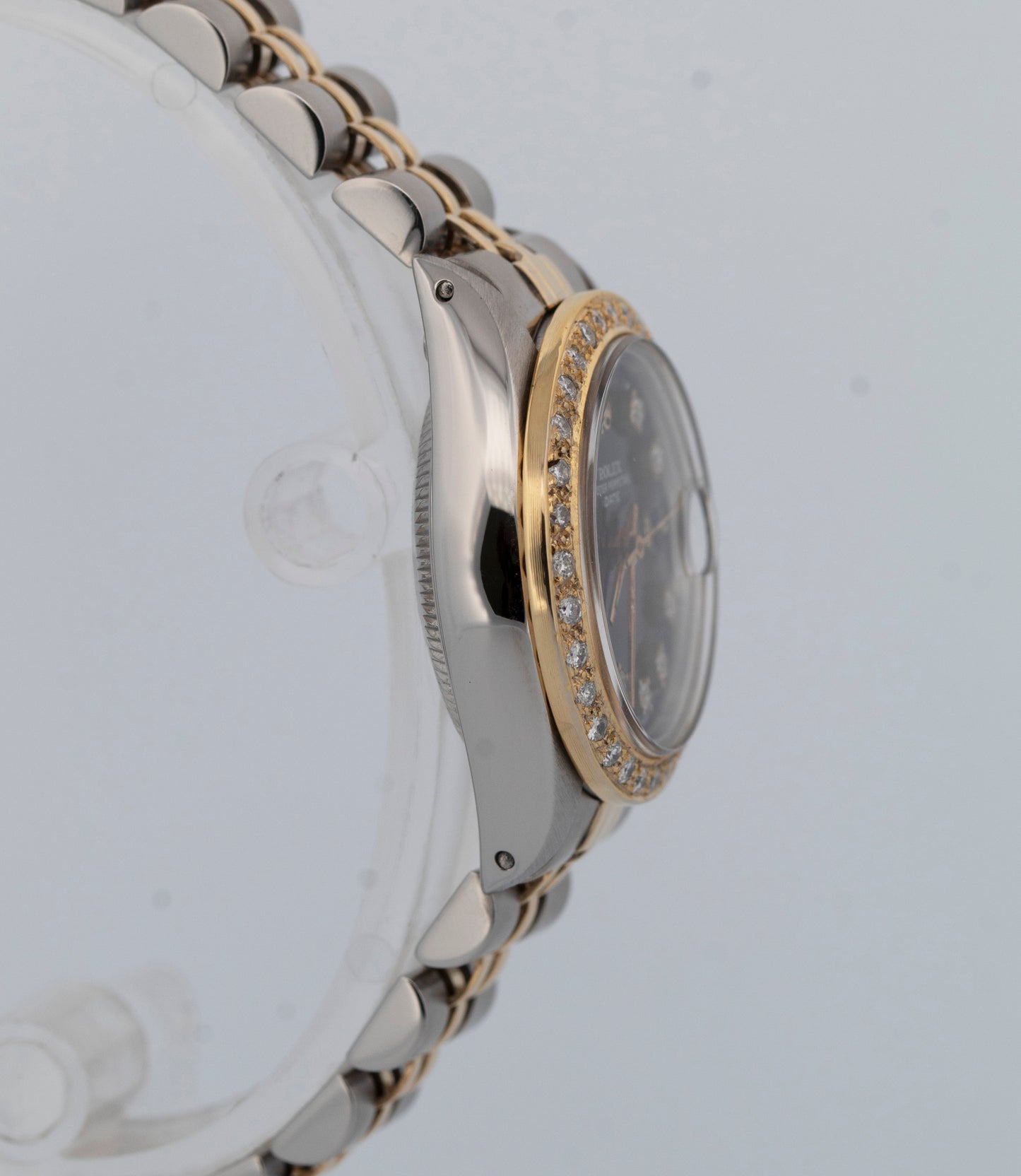 Ladies Rolex DateJust 26mm Black DIAMOND Two-Tone 18K Gold Steel JUBILEE 6917