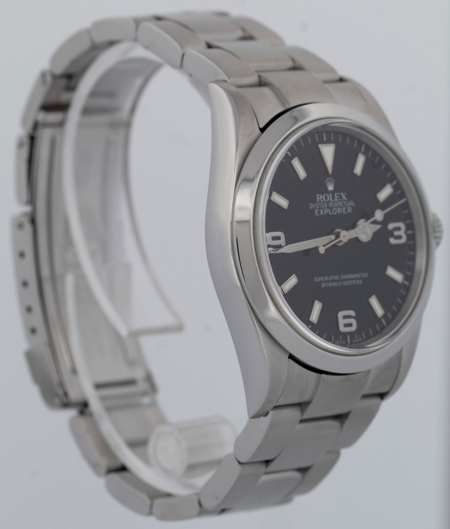 MINT Rolex Explorer I Black 36mm 3-6-9 Stainless Steel Automatic Watch 114270