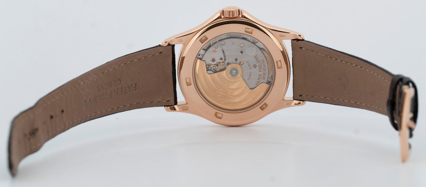 PAPERS Patek Philippe Calatrava 18K Rose Gold White Automatic 37mm 5117R BOX