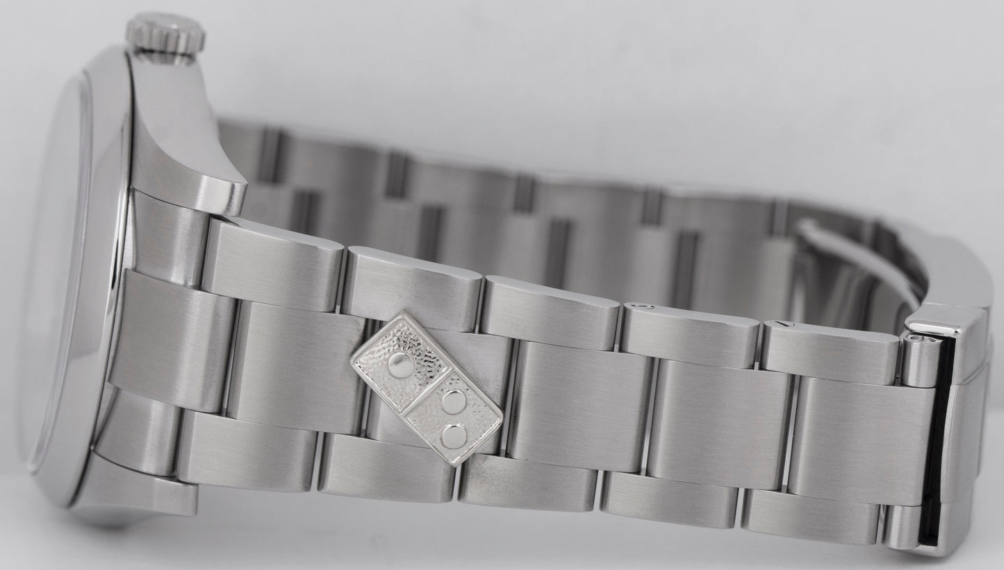 MINT 2018 PAPERS Rolex Oyster Perpetual 36mm Gray DOMINO Steel Watch 116000 BOX