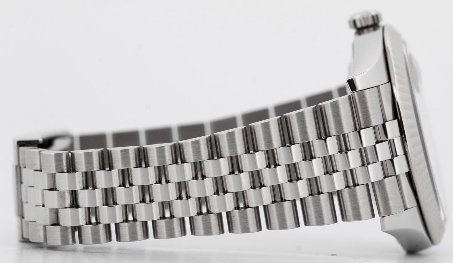 PAPERS Rolex DateJust 41 Black 18K Gold Steel Fluted JUBILEE 41mm 126334 BOX