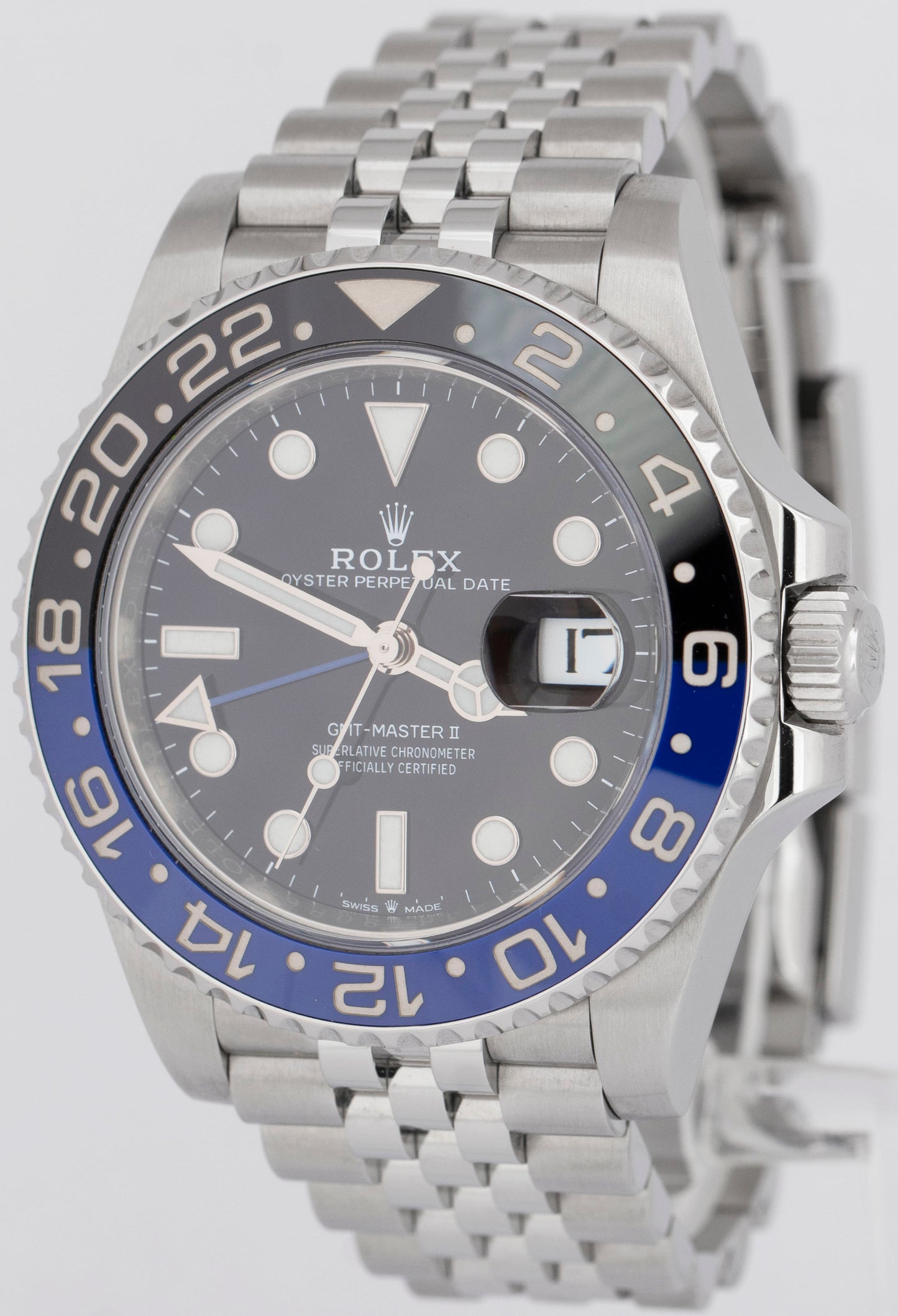 MINT PAPERS Rolex GMT-Master II BATGIRL Blue 40mm JUBILEE Watch 126710 BLNR BOX