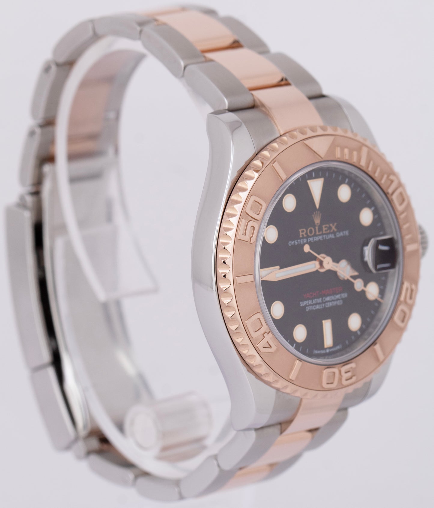 2024 NEW PAPERS Rolex Yacht-Master 37mm Steel Rose Gold BLACK Watch 268621 BOX