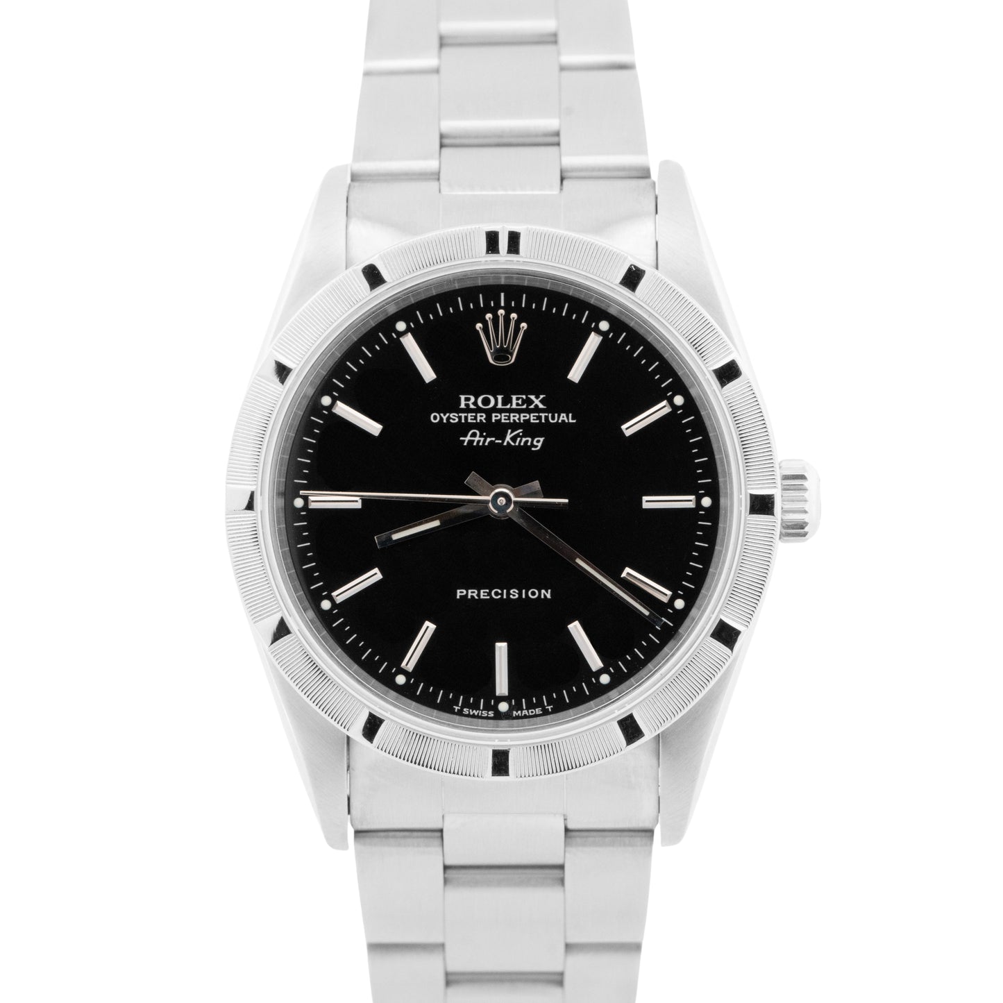 Rolex Air-King Precision Black Stainless Steel Oyster Automatic 34mm Watch 14000