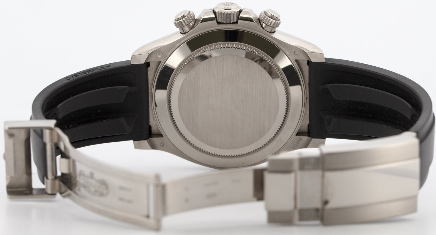 2020 PAPERS Rolex Daytona SILVER GHOST 18K Gold Oysterflex 40mm 116519 LN BOX