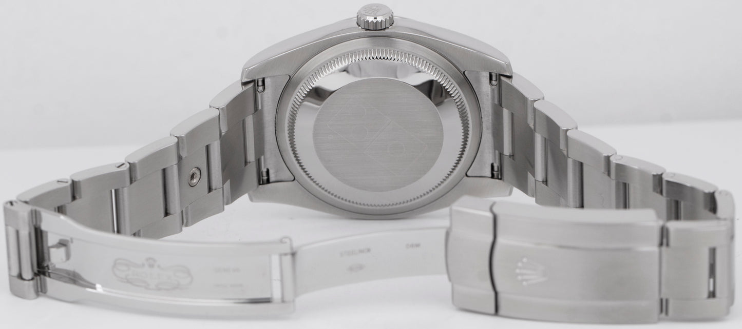 MINT 2018 PAPERS Rolex Oyster Perpetual 36mm Gray DOMINO Steel Watch 116000 BOX