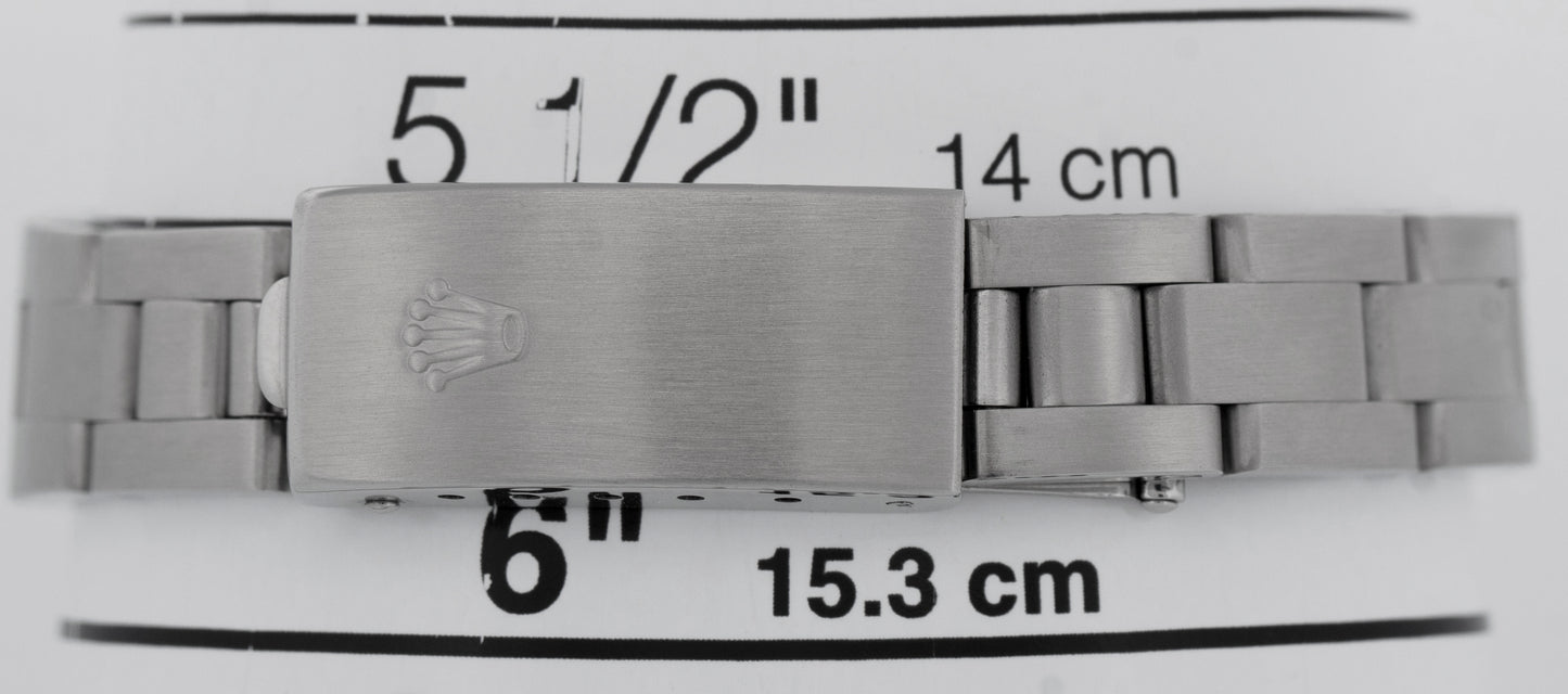 MINT Rolex Oyster Perpetual 24mm White Stainless Oyster NO-HOLES Watch 76080