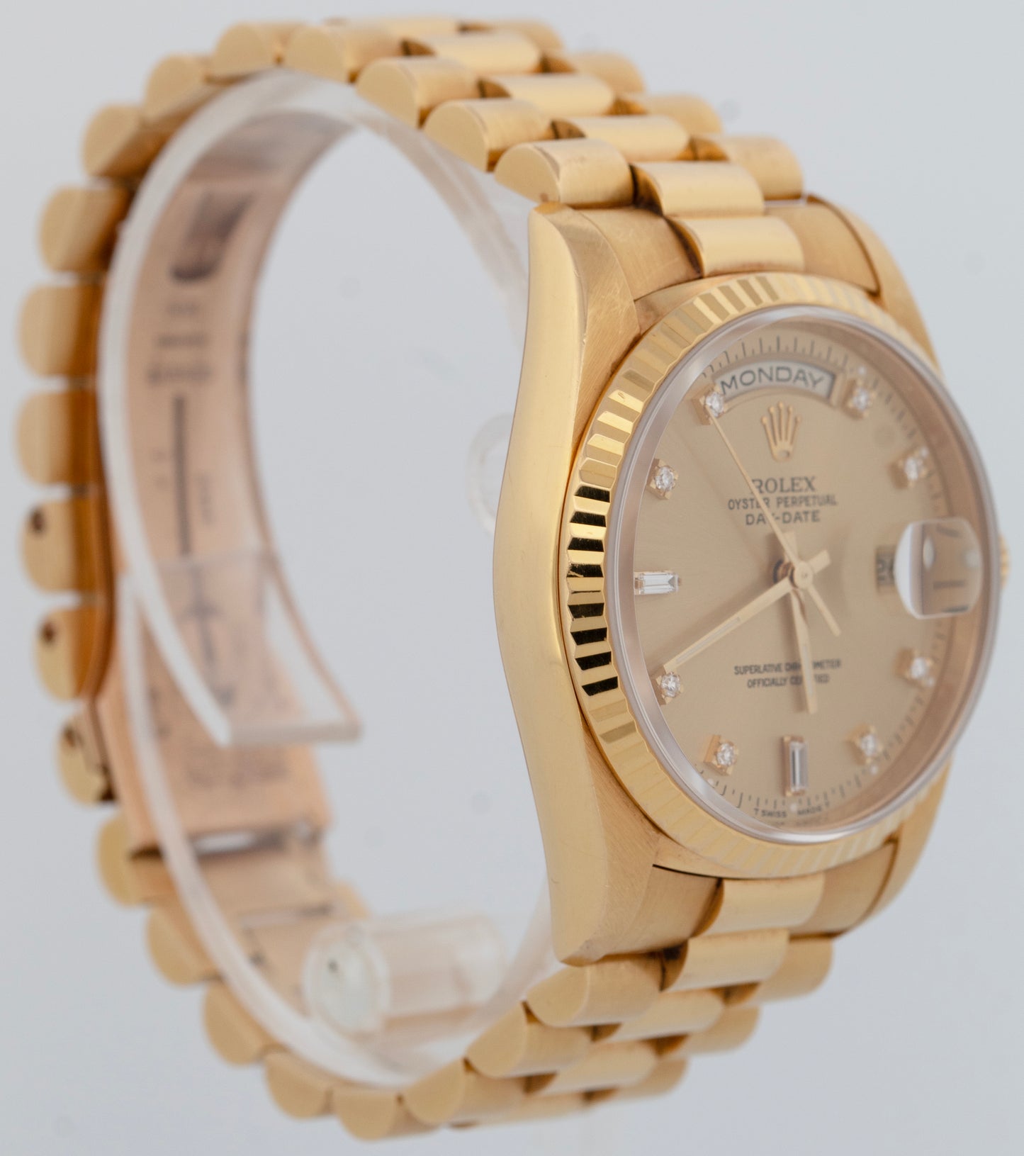 1994 PAPERS Rolex Day-Date President 36mm FACTORY DIAMOND Gold Watch 18238 BOX