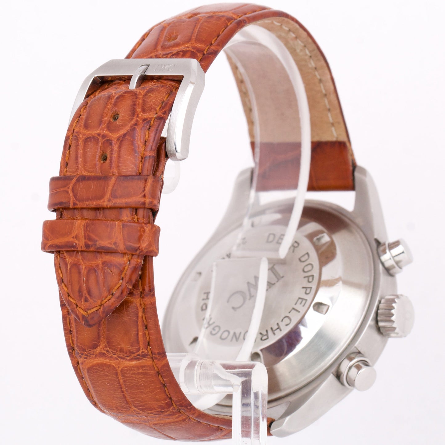 IWC Pilot Spitfire Doppelchronograph IW3713 Stainless Leather 3713 42mm Watch