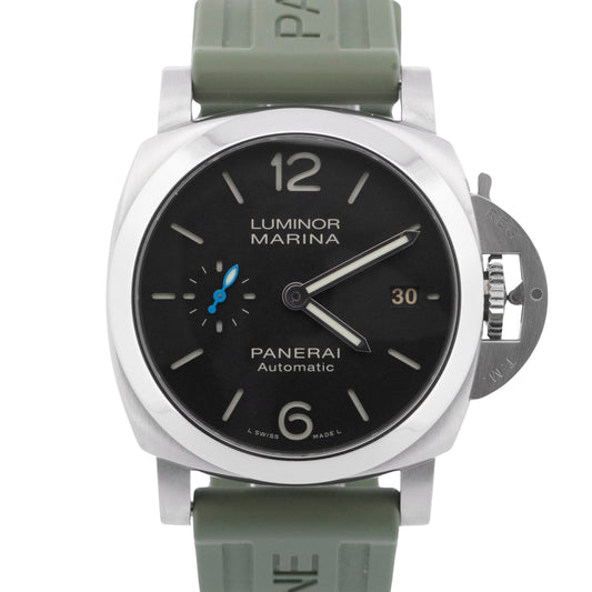 PAPERS Panerai Luminor Marina Quaranta Steel 40mm Black Watch PAM01372 BOX