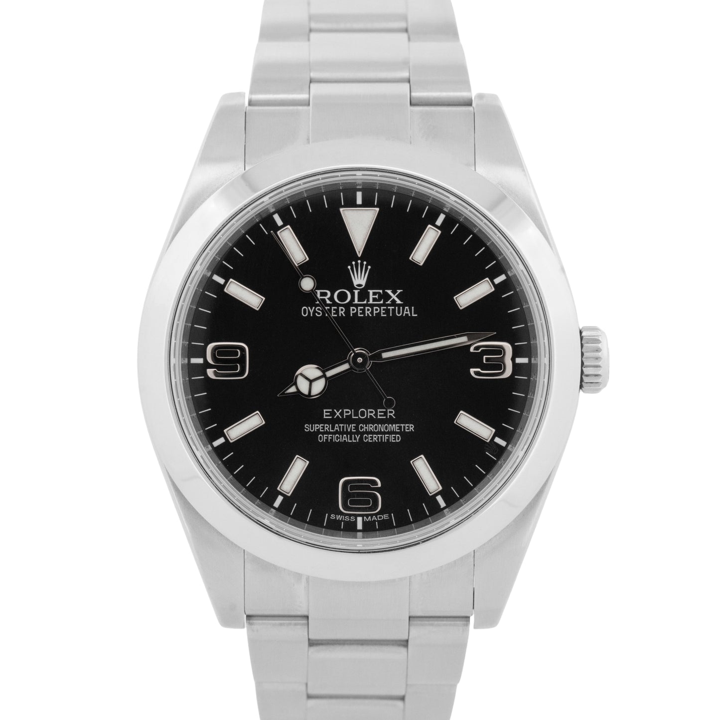 PAPERS Rolex Explorer I Black MK1 Steel 39mm Automatic Oyster Watch 214270 BOX