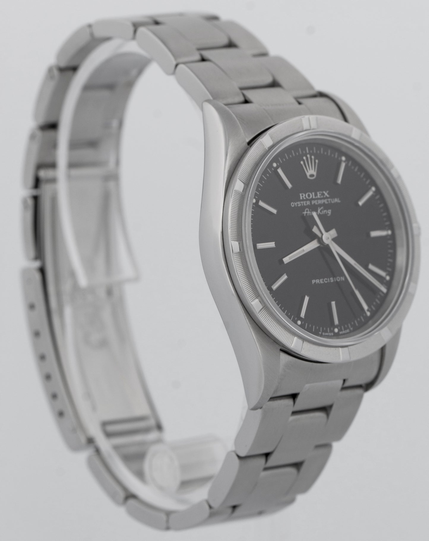 Rolex Air-King Precision Black Stainless Steel Oyster Automatic 34mm Watch 14000
