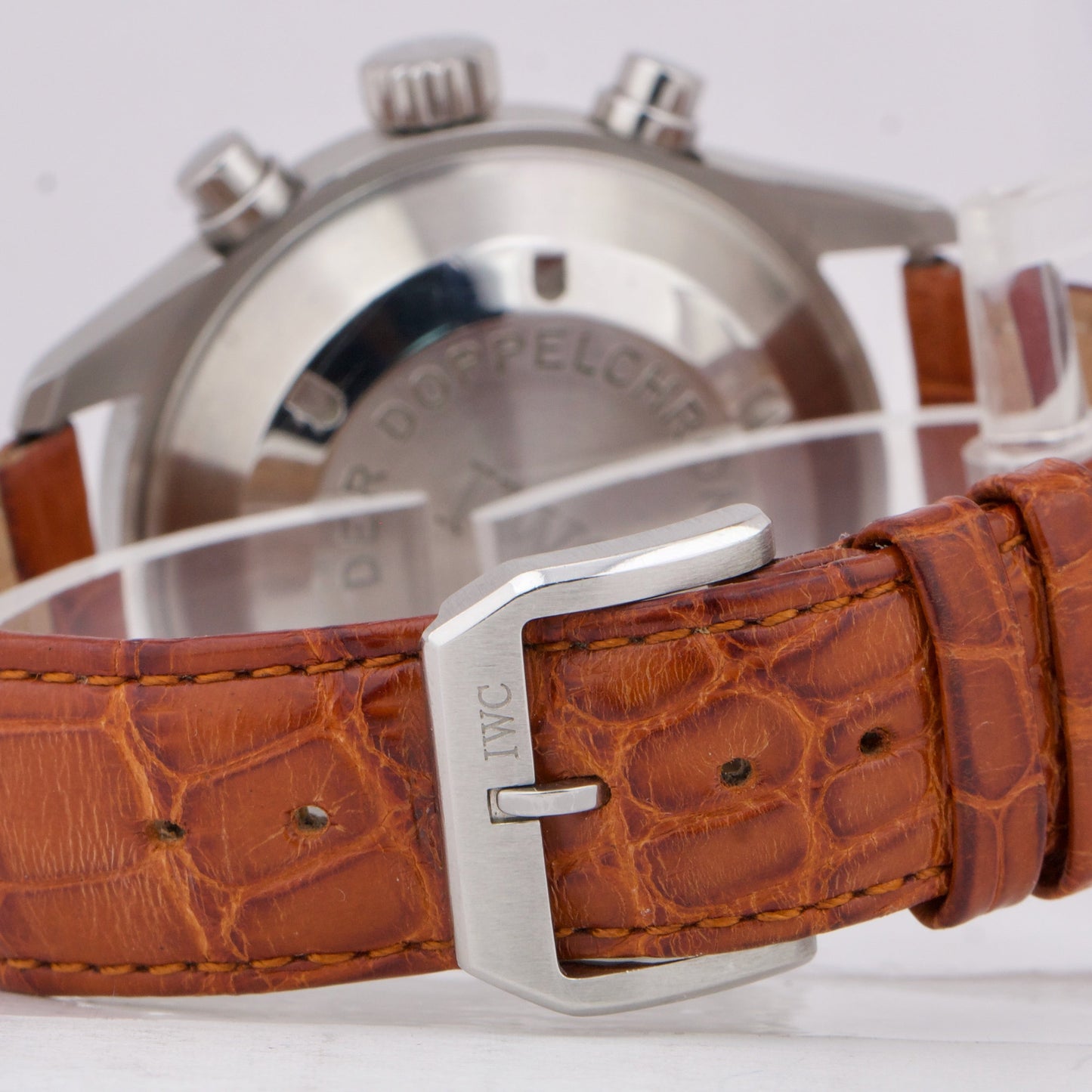 IWC Pilot Spitfire Doppelchronograph IW3713 Stainless Leather 3713 42mm Watch