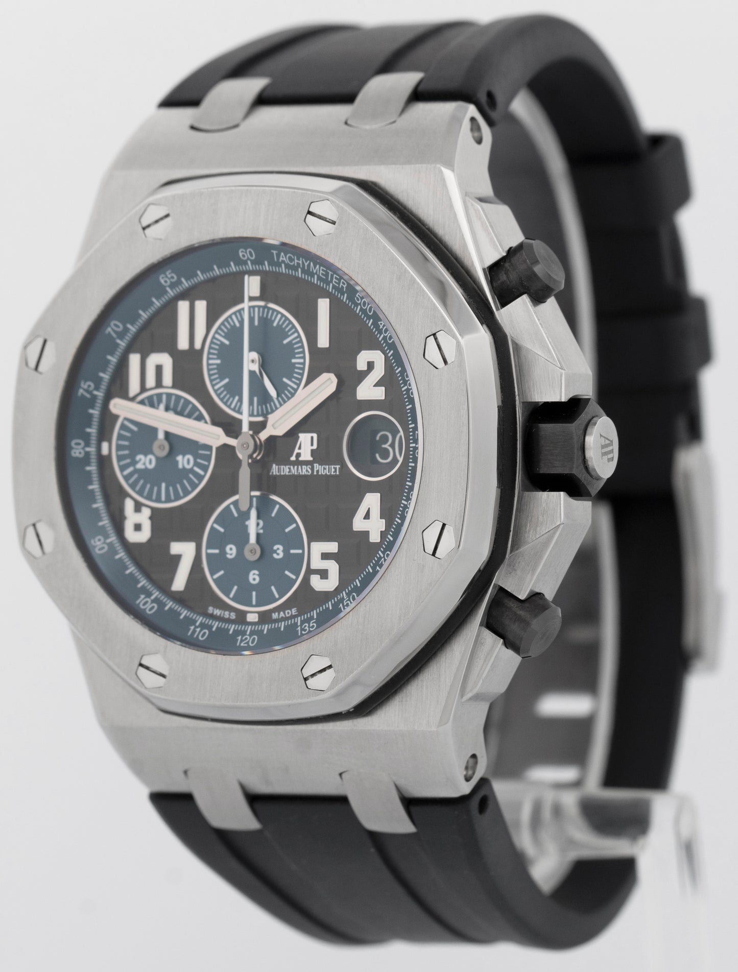 Audemars Piguet Royal Oak Offshore BROWN Blue Steel Rubber 42mm 26470ST Watch