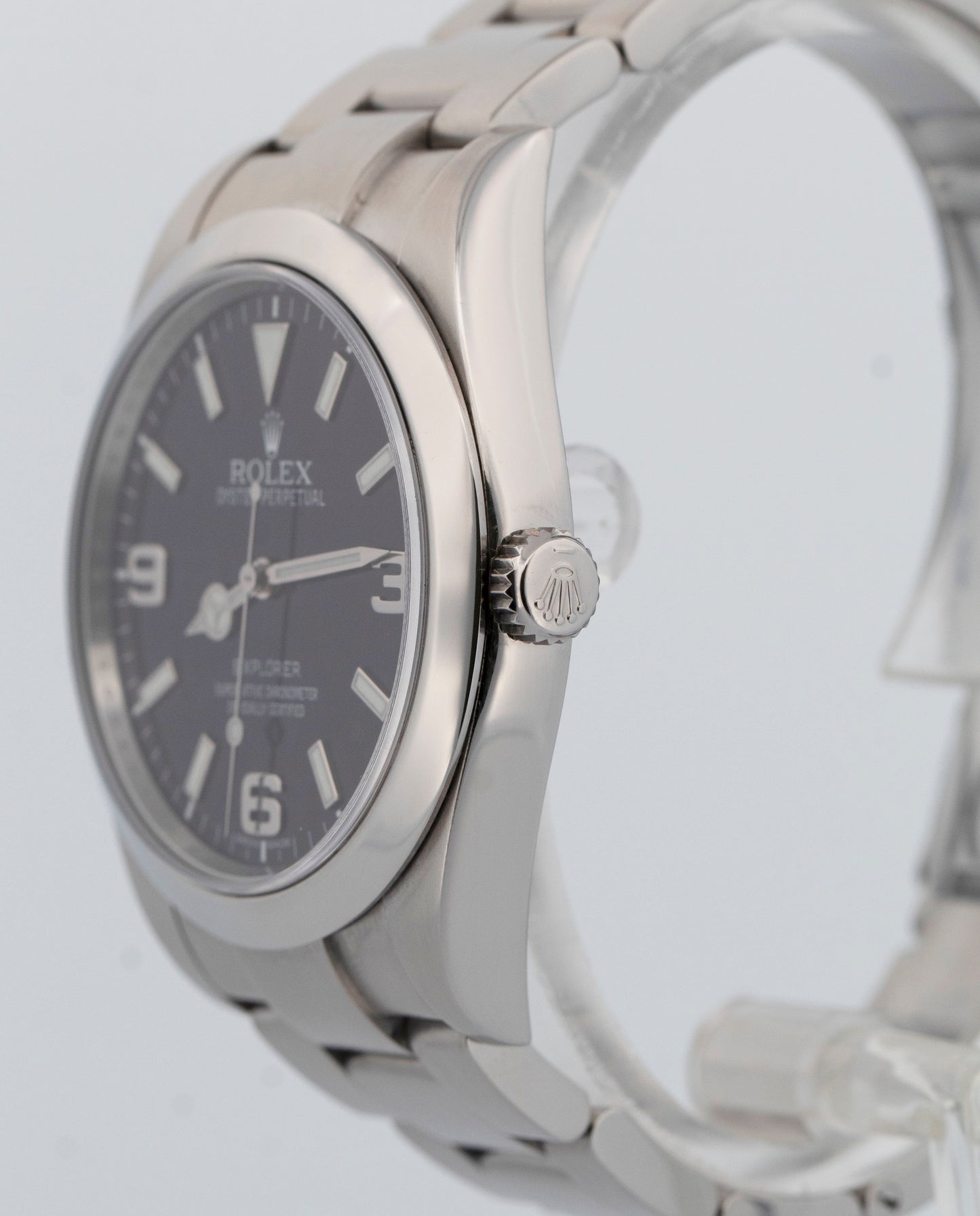 PAPERS Rolex Explorer I Black MK1 Steel 39mm Automatic Oyster Watch 214270 BOX