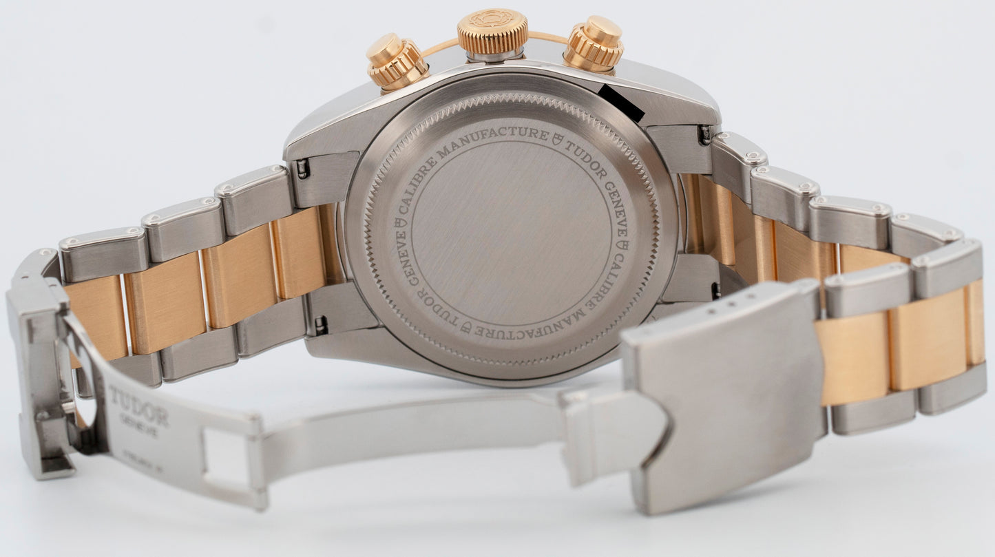PAPERS Tudor Black Bay Chrono Two-Tone 41mm Black Stainless Steel 79363 BOX