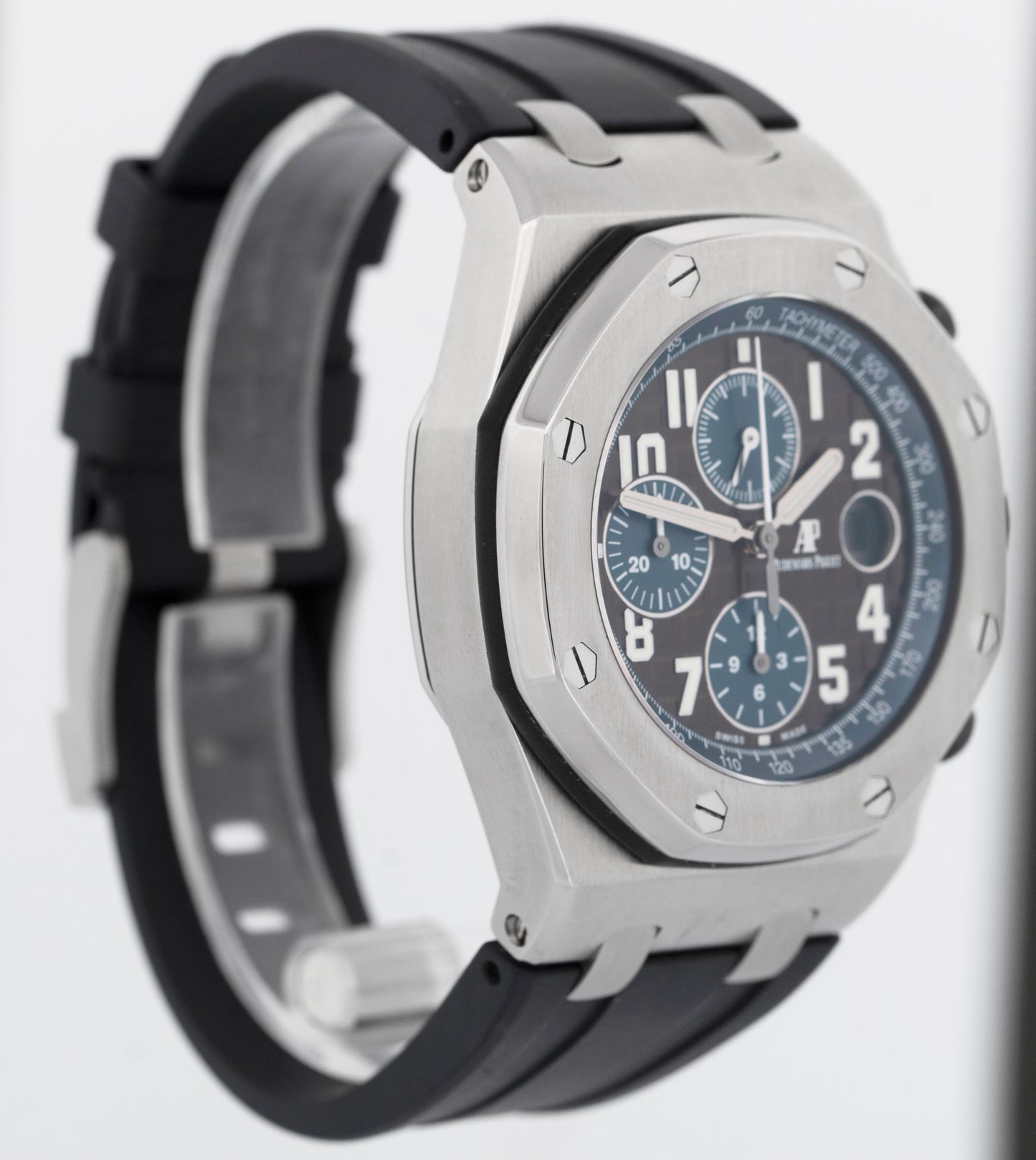 Audemars Piguet Royal Oak Offshore BROWN Blue Steel Rubber 42mm 26470ST Watch