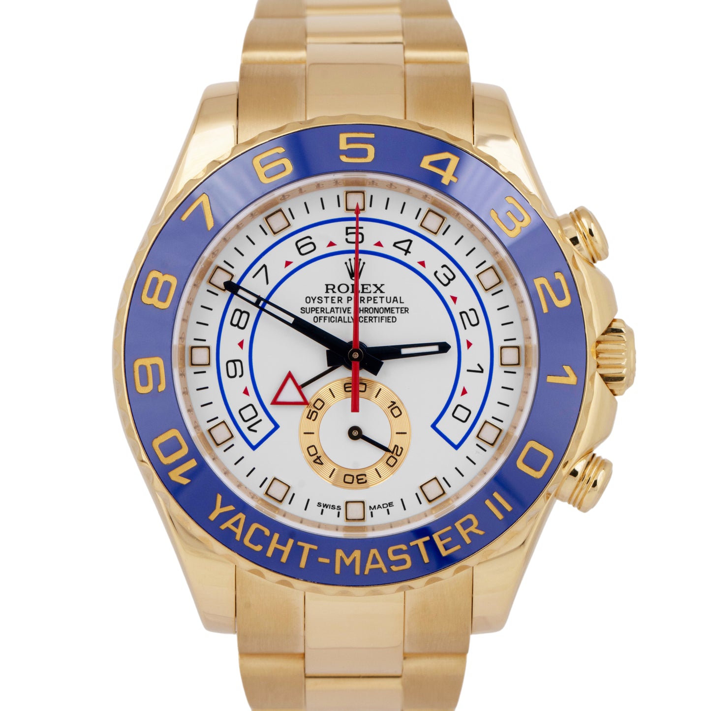 MINT PAPERS Rolex Yacht-Master II 18K Yellow Gold White 44mm 116688 Watch BOX