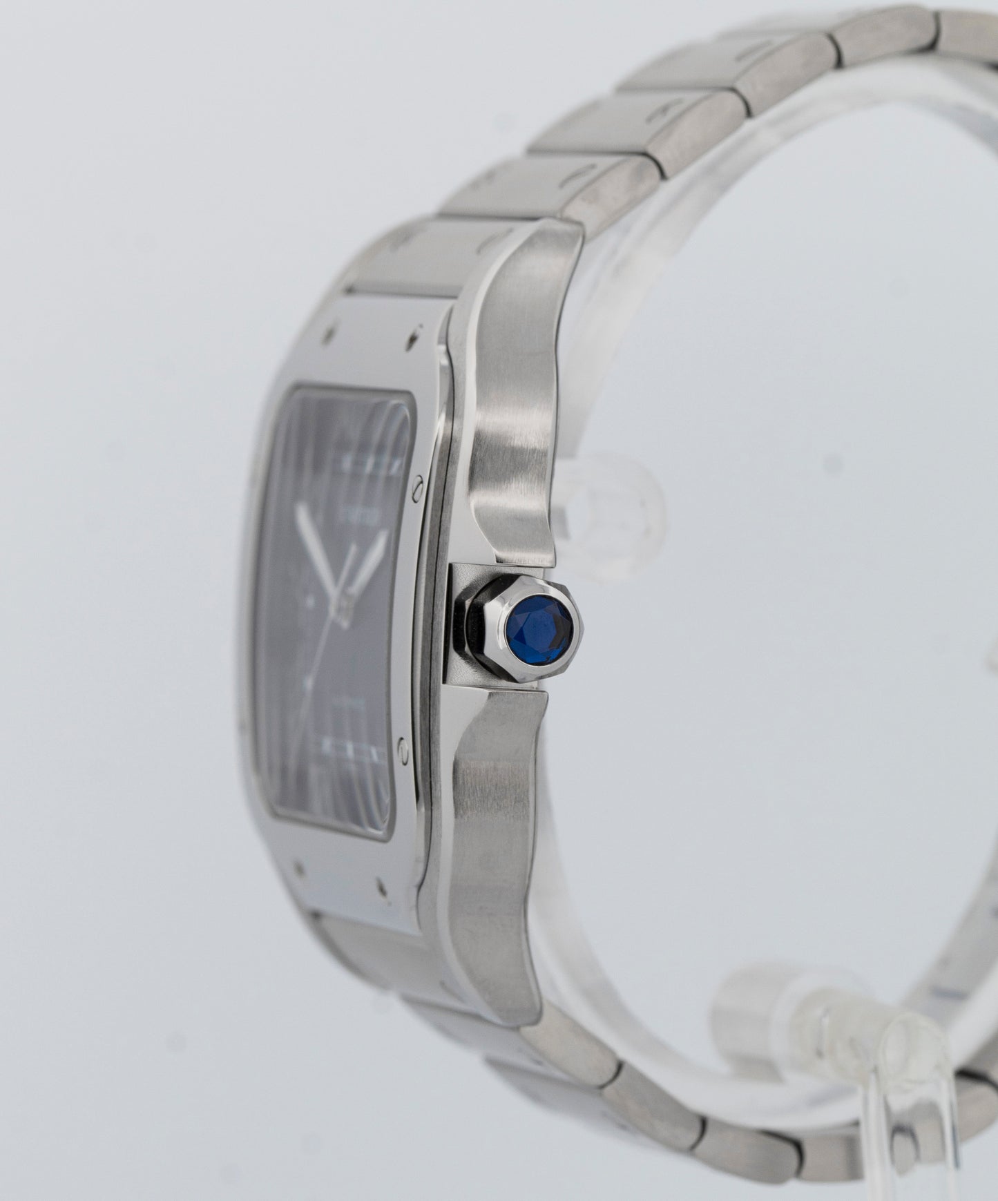 2024 PAPERS Cartier Santos 39.8mm BLUE 4072 WSSA0071 Stainless Steel Watch BOX
