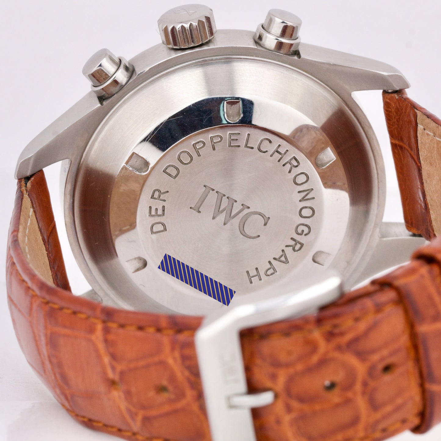 IWC Pilot Spitfire Doppelchronograph IW3713 Stainless Leather 3713 42mm Watch