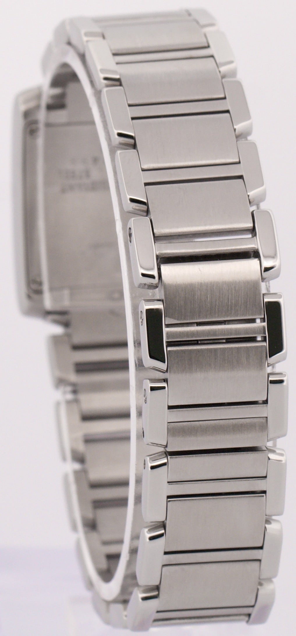 Ladies Cartier Tank Française Ivory White Roman 20mm Stainless Steel 2384 Watch