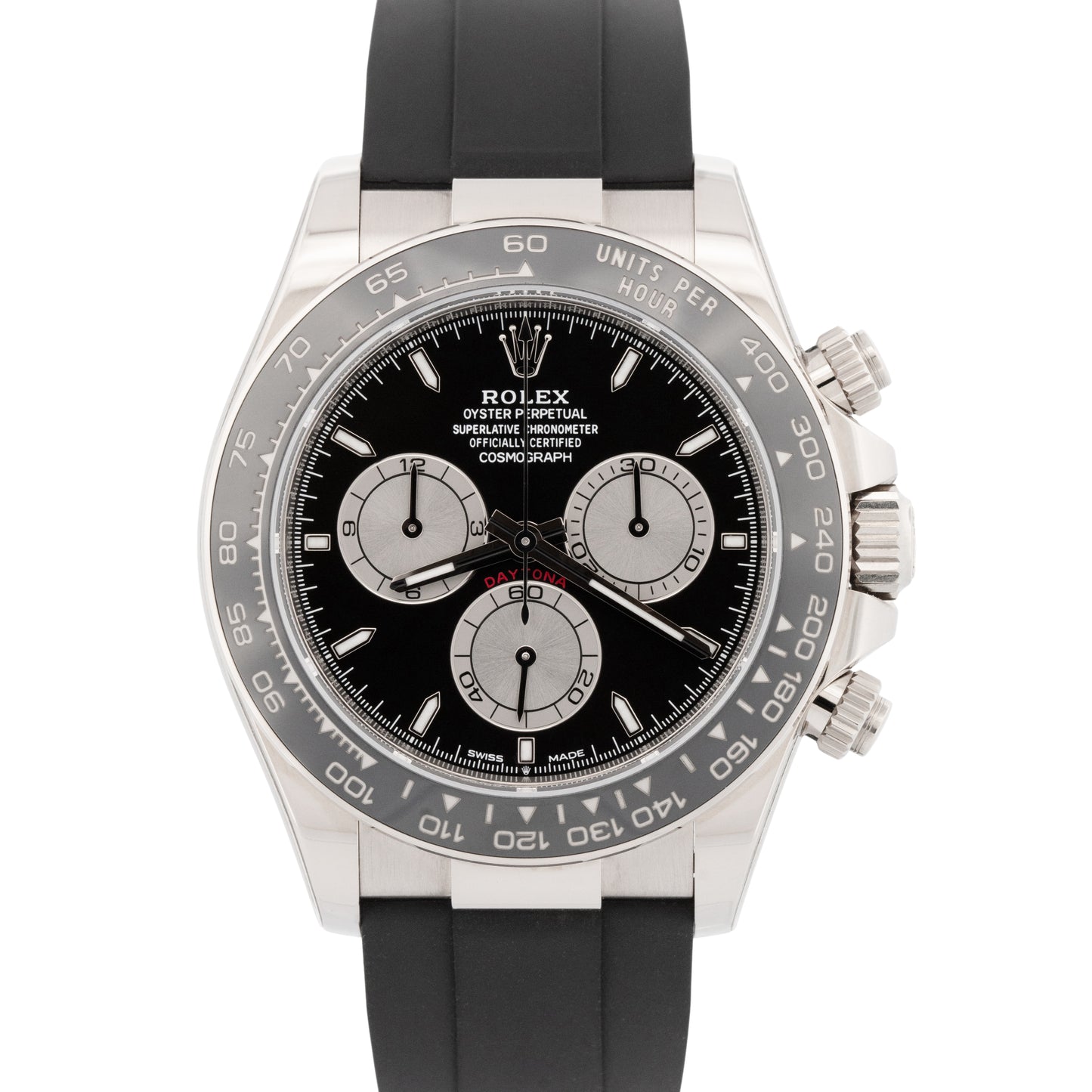 2024 PAPERS Rolex Daytona Cosmograph 18K White Gold Black 40mm Watch 126519 BOX