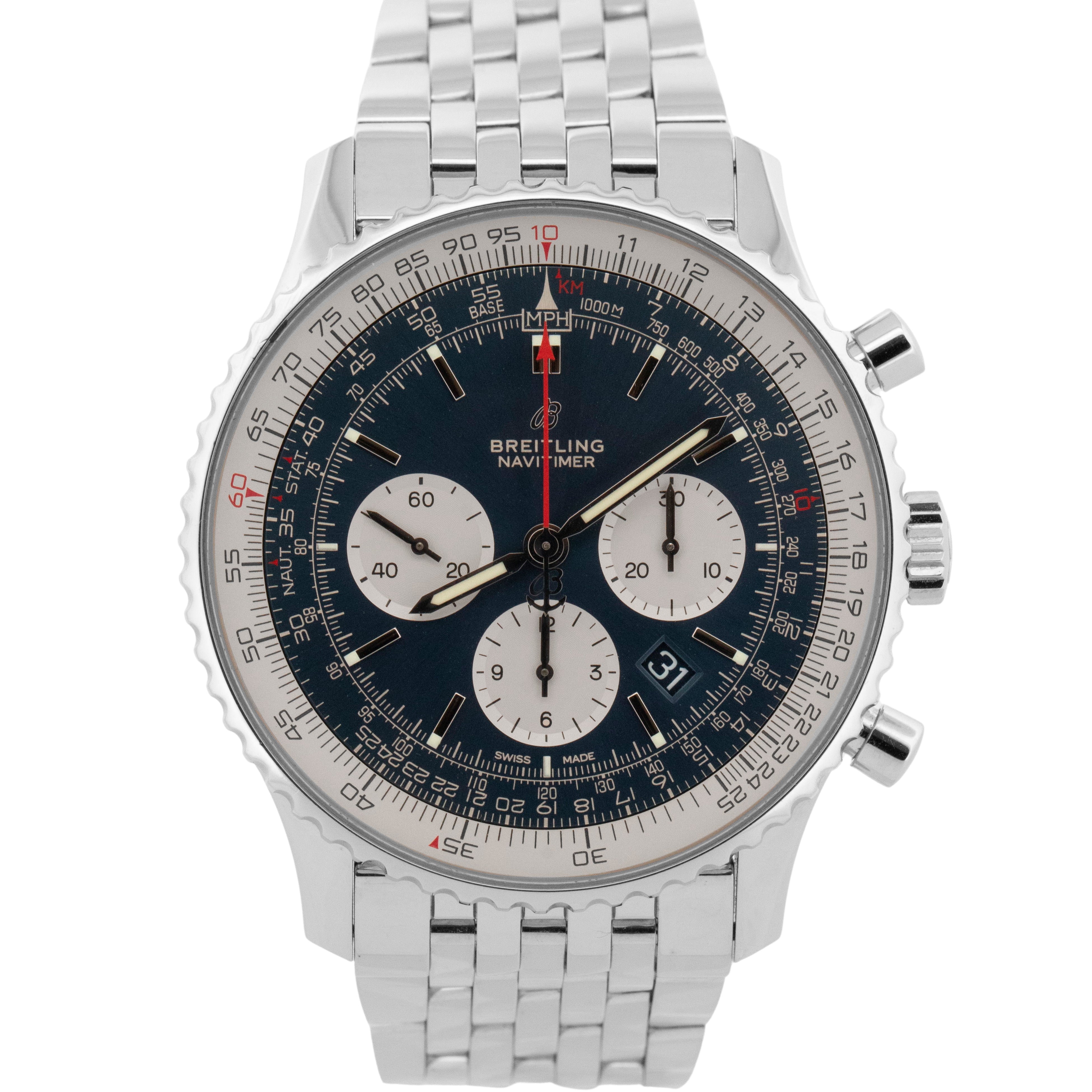 Breitling Navitimer 01 46 AB0127 Blue Stainless Steel 46mm Watch