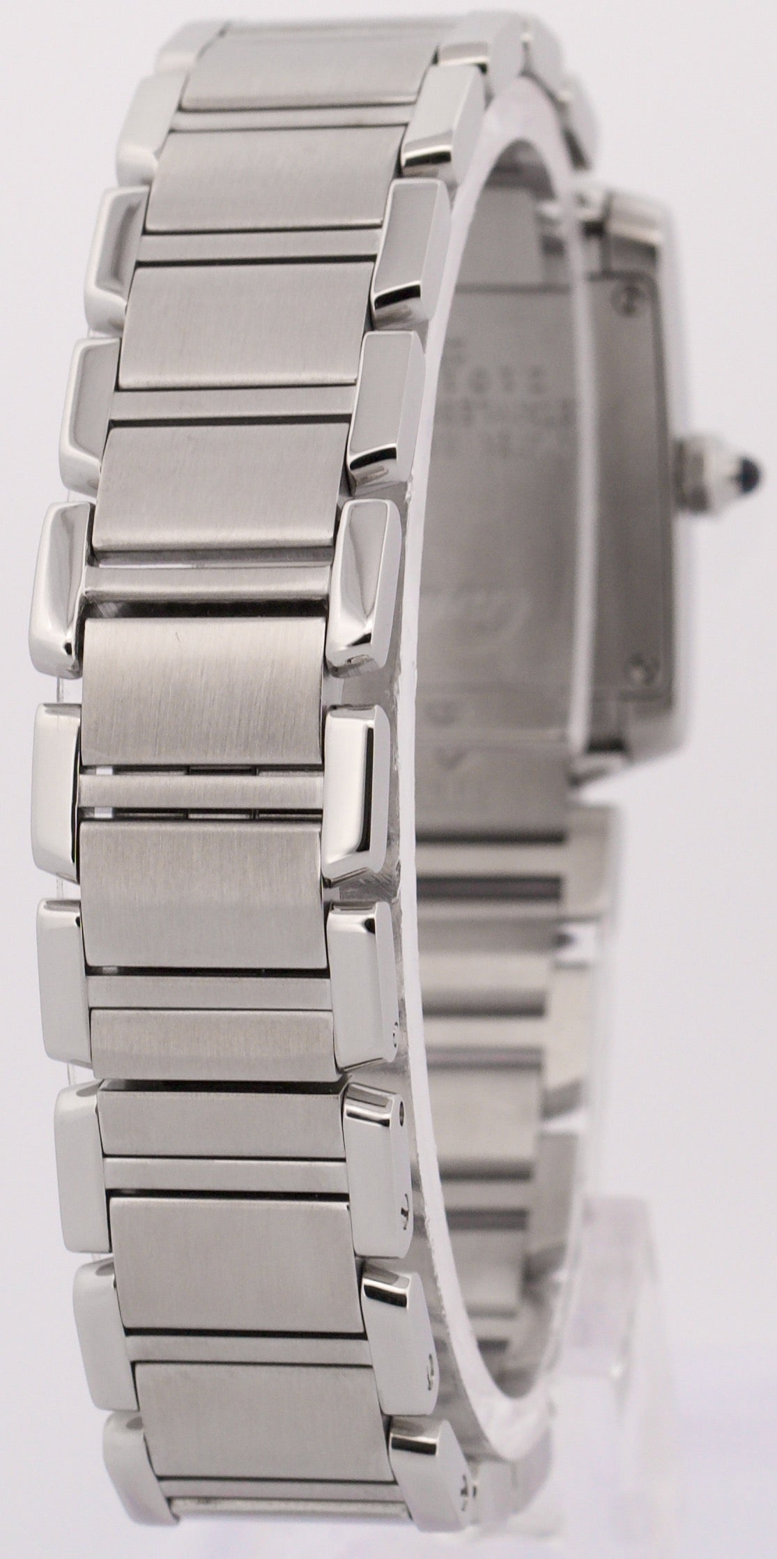 Ladies Cartier Tank Française Ivory White Roman 20mm Stainless Steel 2384 Watch