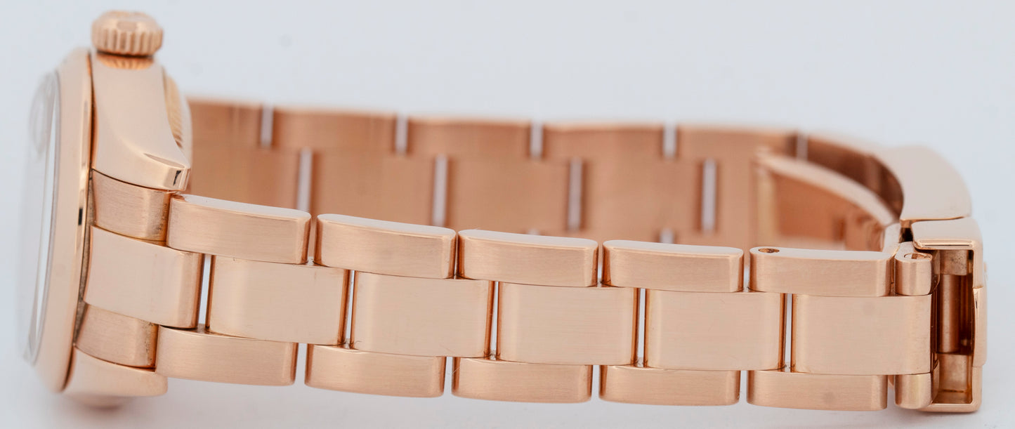 PAPERS Ladies Rolex DateJust President 26mm 18K Rose Gold Watch 179165 BOX
