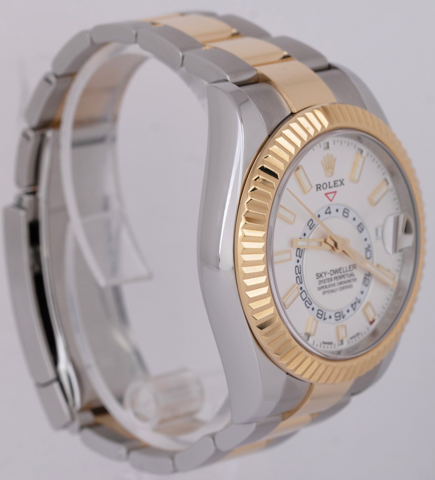 MINT PAPERS Rolex Sky-Dweller White Two-Tone 18K Gold 42mm Oyster 326933 BOX