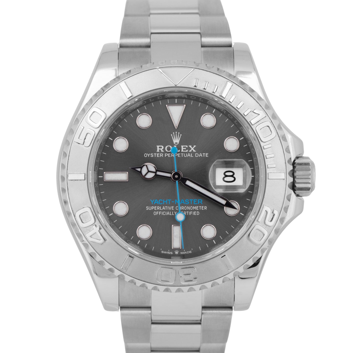 NEW PAPERS Rolex Yacht-Master 40 Rhodium Blue Platinum Steel 126622 Watch BOX