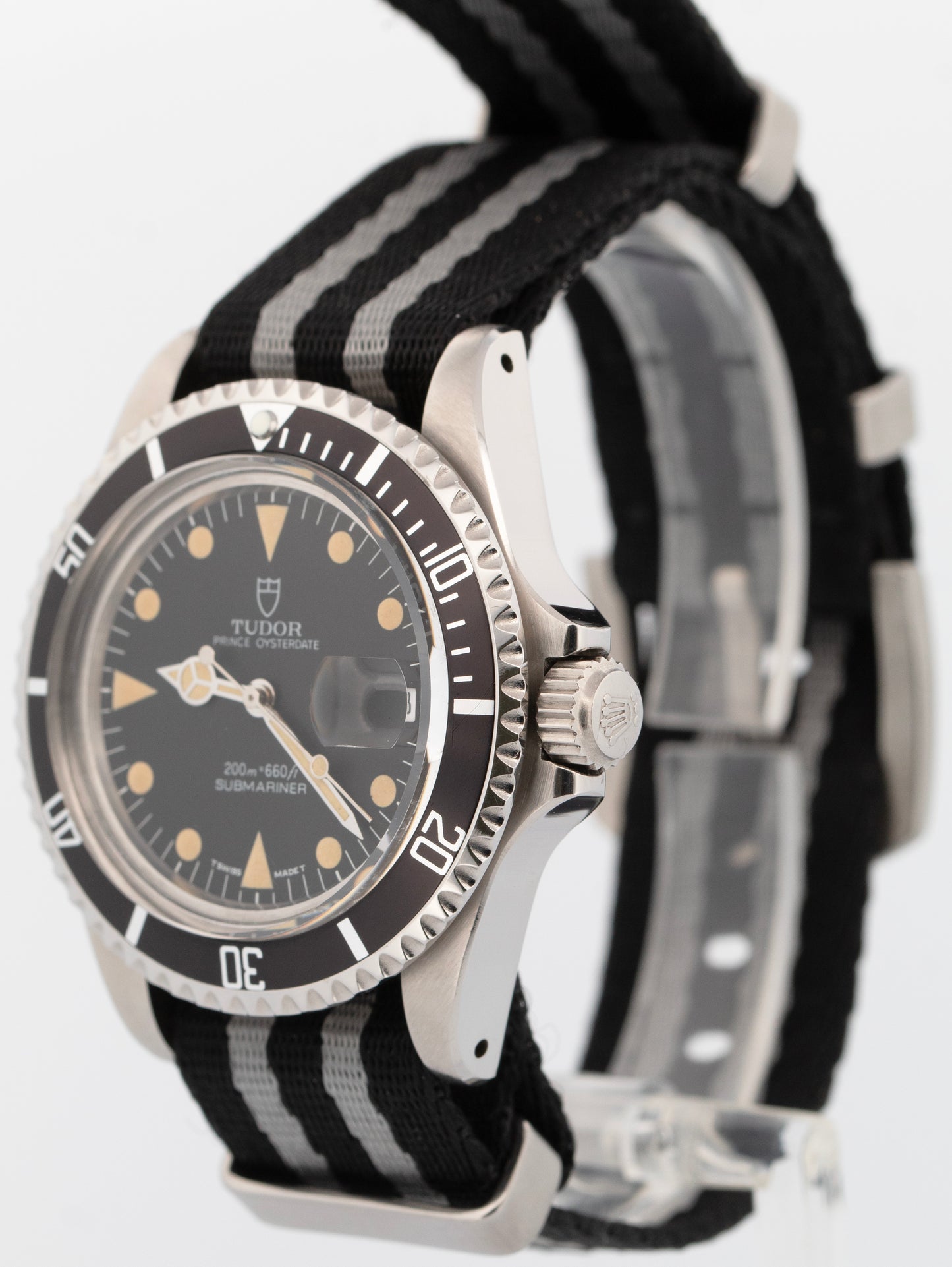 1993 Tudor Oyster Prince Submariner Stainless Steel Nato Patina Dive Watch 79090