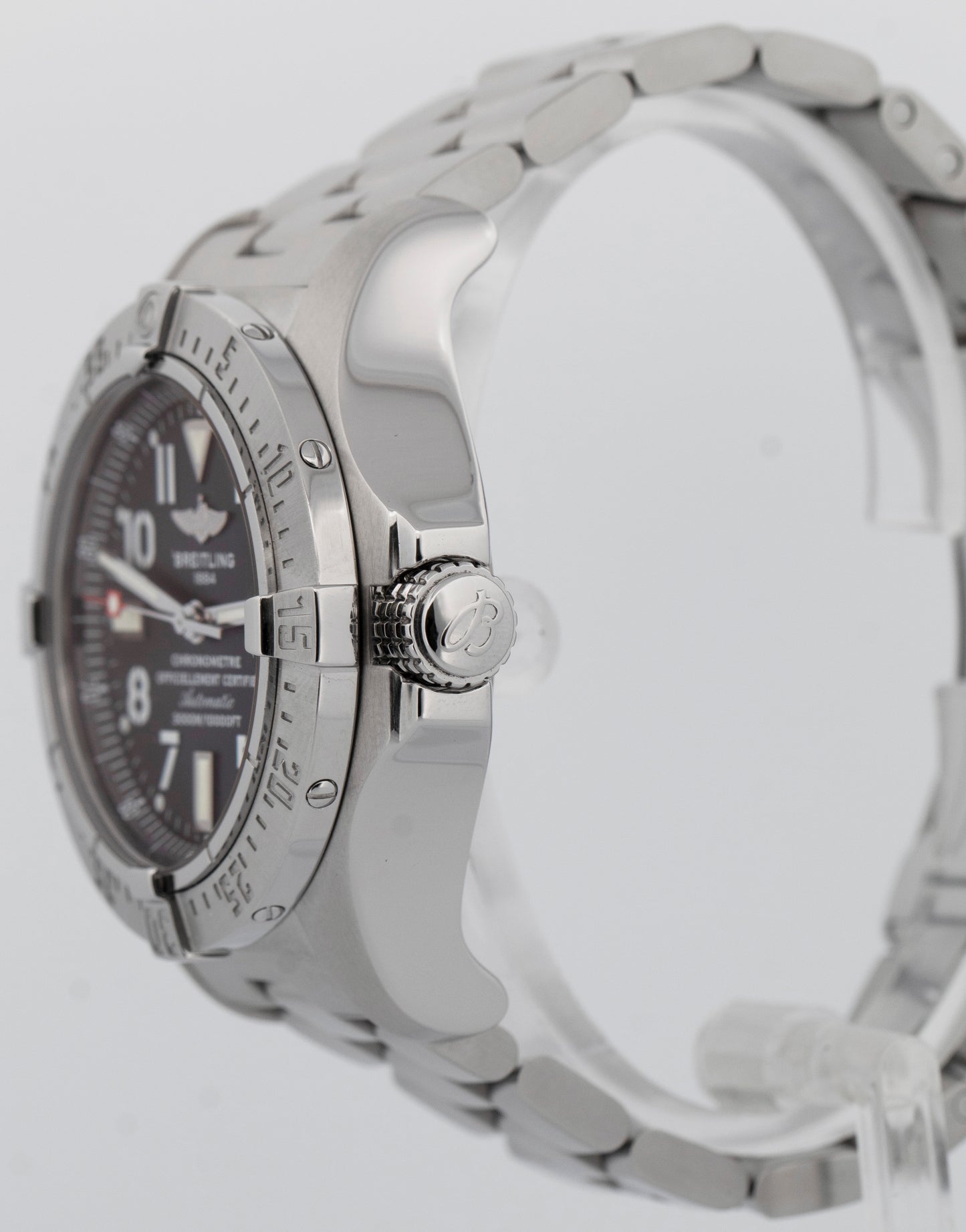PAPERS Breitling Avenger Seawolf 45mm Stainless Black Automatic Watch A17330 BOX