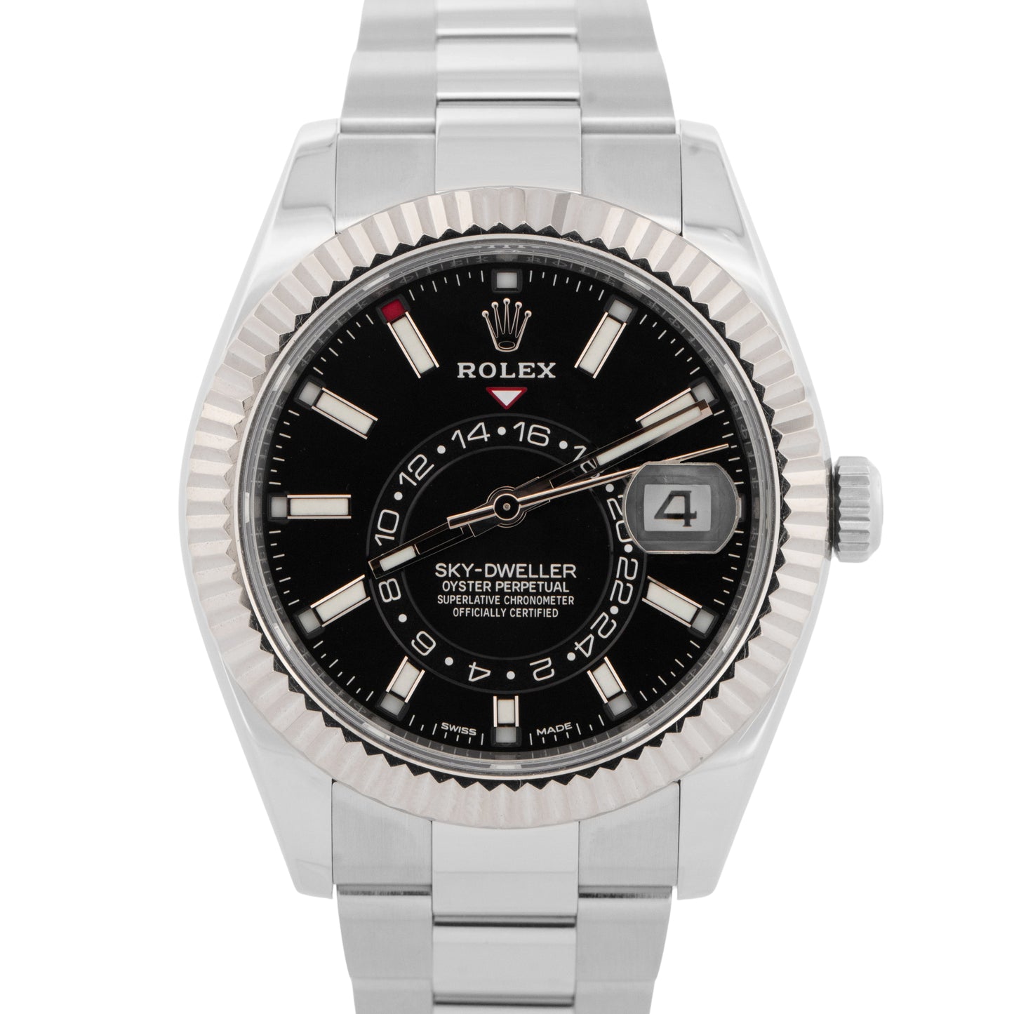 PAPERS Rolex Sky-Dweller 326934 Black 42mm OYSTER Steel 18K Gold Watch BOX