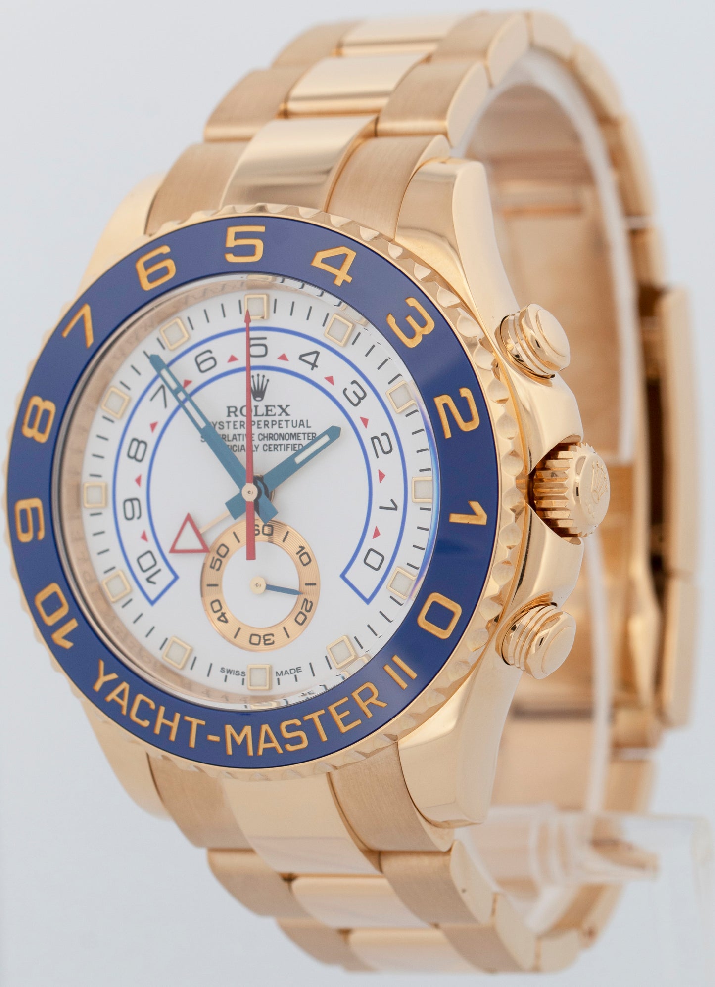 MINT PAPERS Rolex Yacht-Master II 18K Yellow Gold 44mm White 116688 Watch BOX