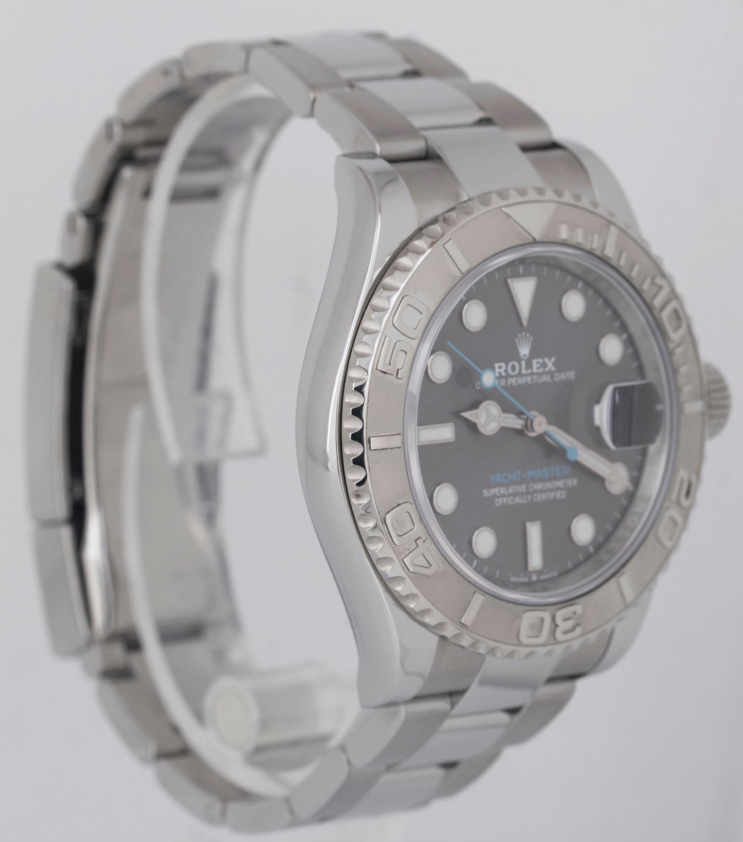 NEW PAPERS Rolex Yacht-Master 40 Rhodium Blue Platinum Steel 126622 Watch BOX