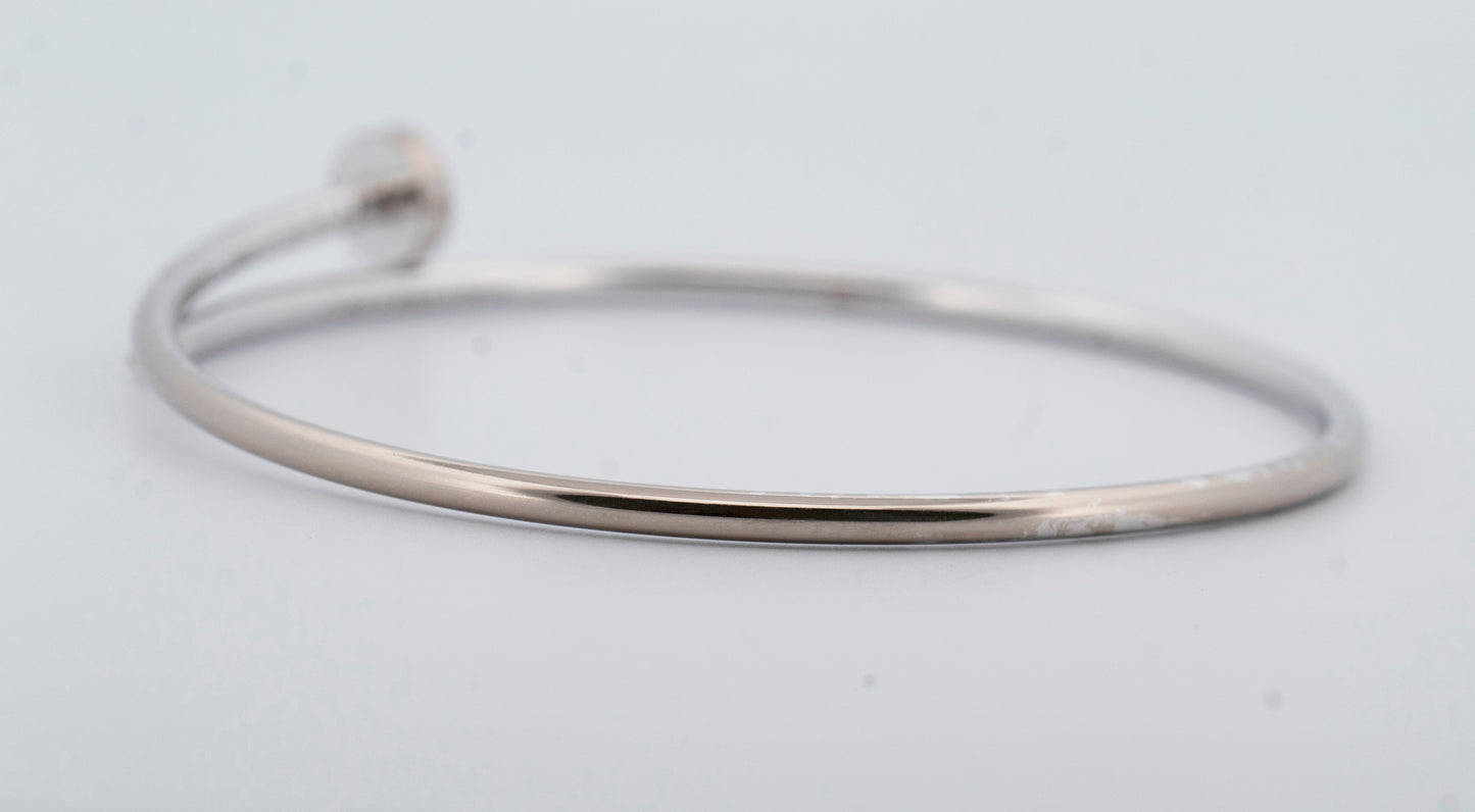 Cartier Juste Un Clou Nail Bracelet Size 20 18K White Gold AU 750 BOX