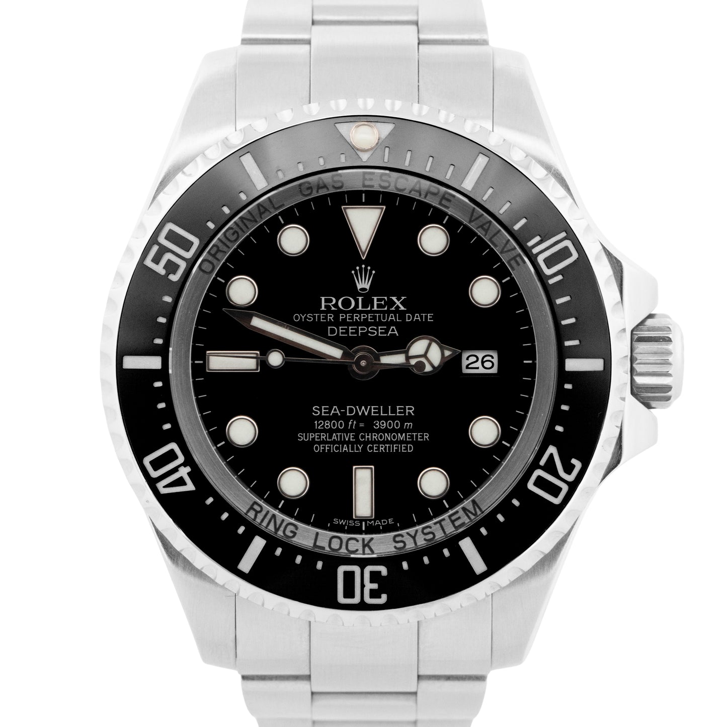 PAPERS Rolex Sea-Dweller Deepsea 44mm BLACK Steel Dive Ceramic Watch 116660 BOX