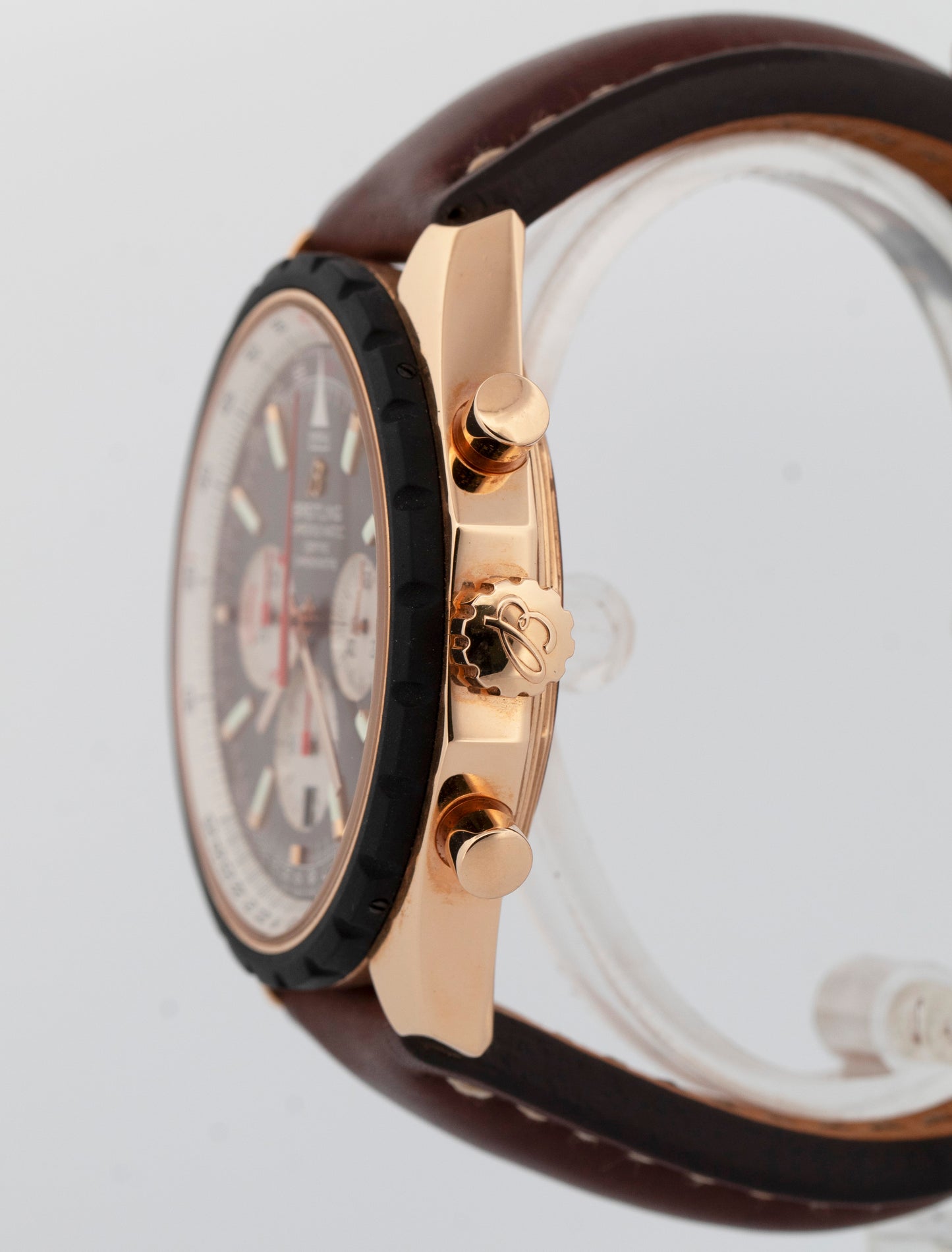 Breitling Chrono-matic Chronograph 18K Rose Gold 49mm Brown R14360 Watch BOX