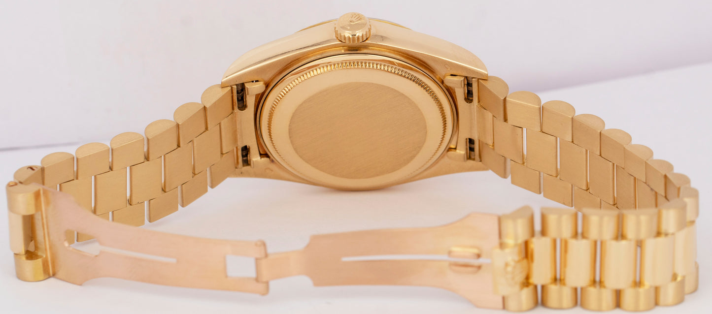 MINT Rolex Day-Date President Champagne 36mm Fluted 18K Yellow Gold Watch 18038