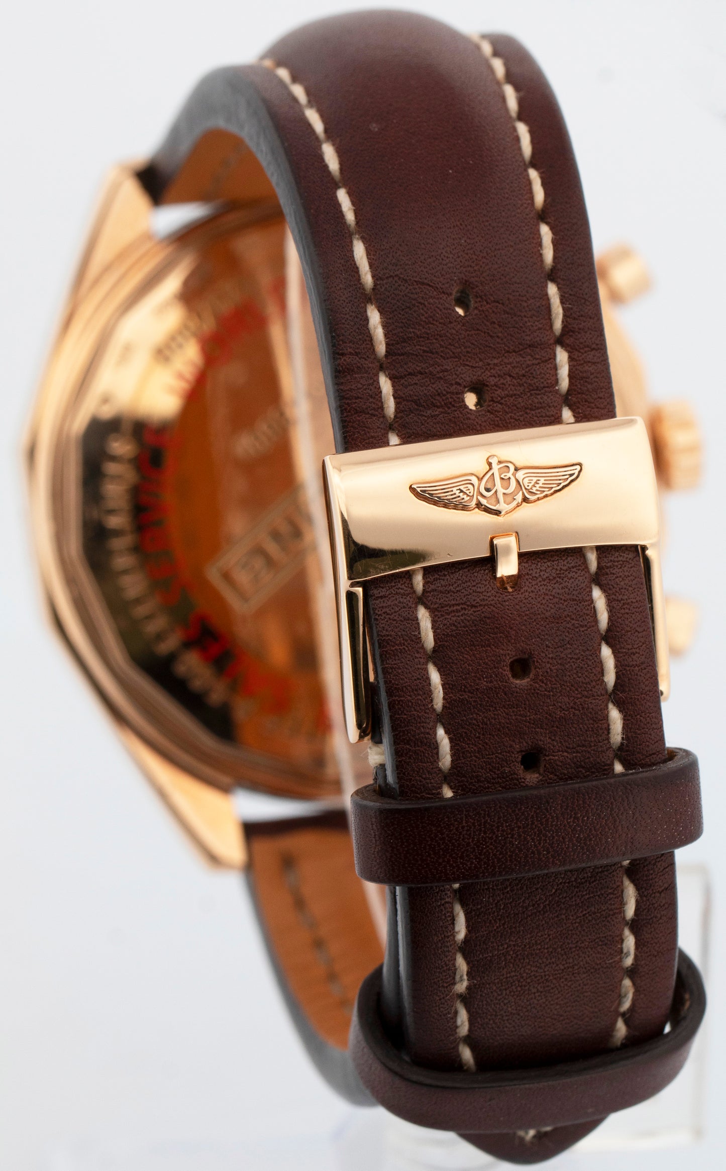 Breitling Chrono-matic Chronograph 18K Rose Gold 49mm Brown R14360 Watch BOX