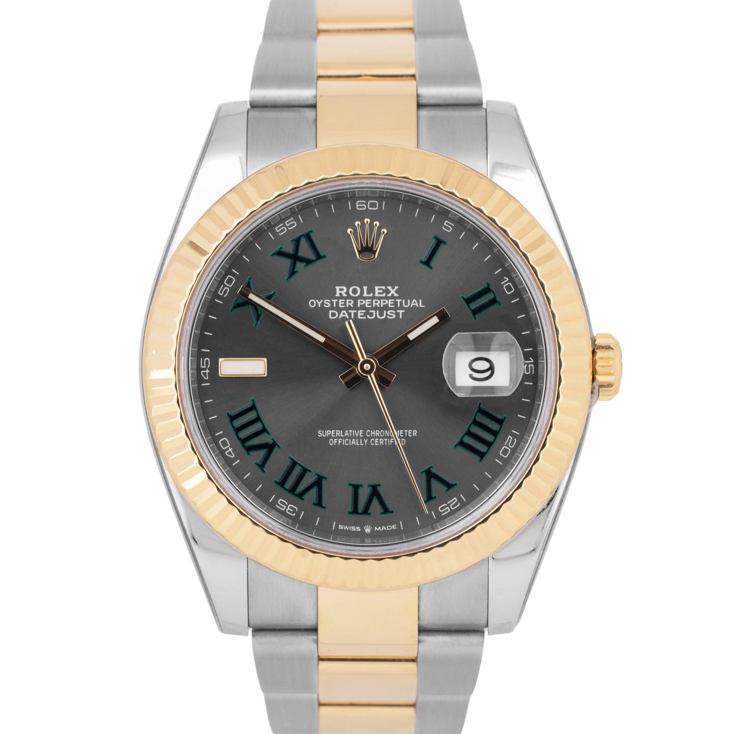 MINT PAPERS Rolex DateJust 41 Wimbledon 18K Gold Two-Tone Oyster 41mm 126333 BOX