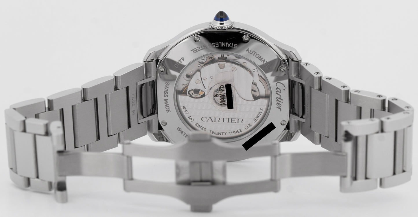 PAPERS Cartier Ronde Must 40mm Stainless Steel Date Watch 4440 / WSRN0035 BOX