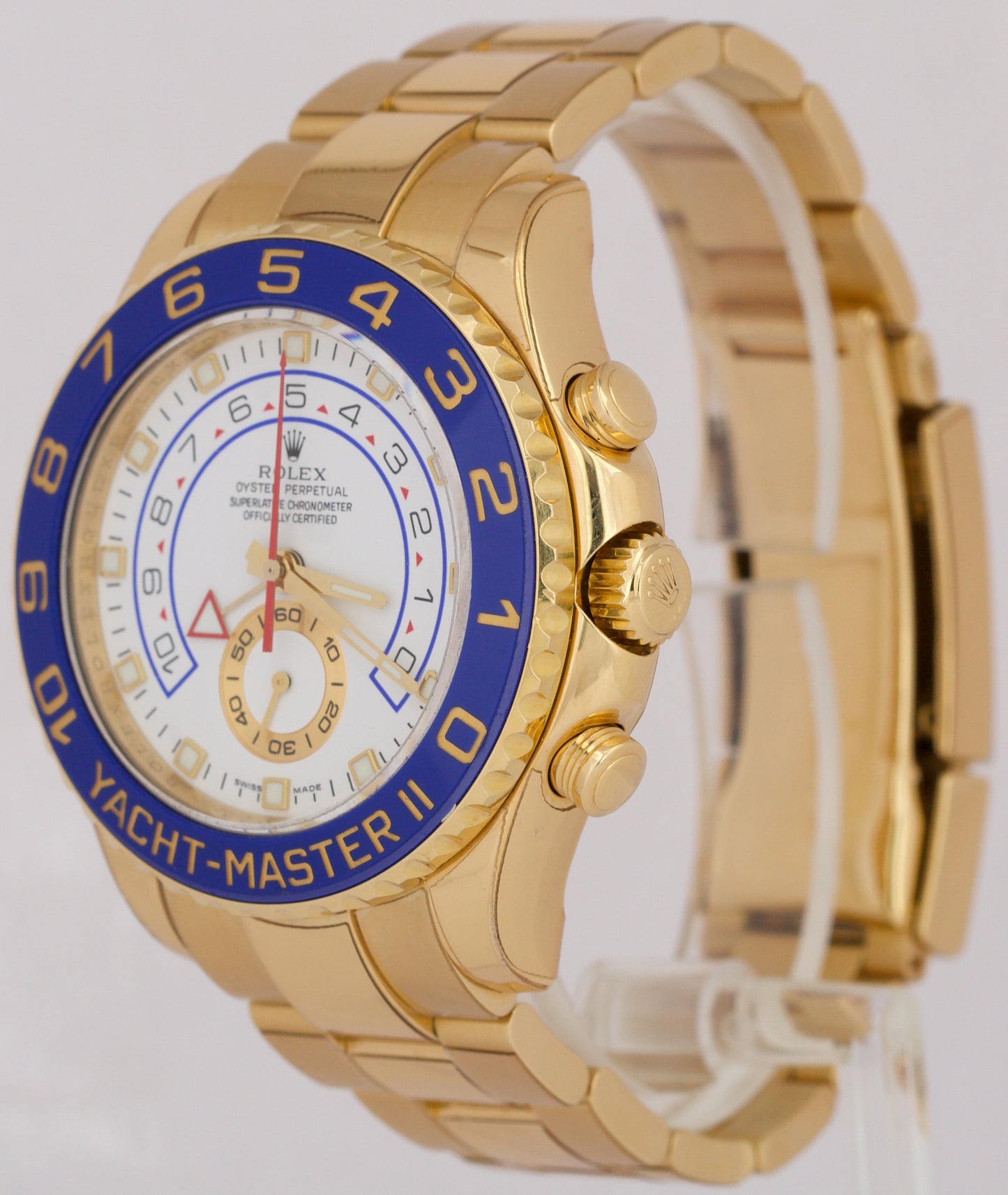 Rolex Yacht-Master II 18K Yellow Gold White Blue Regatta 44mm 116688 BOX