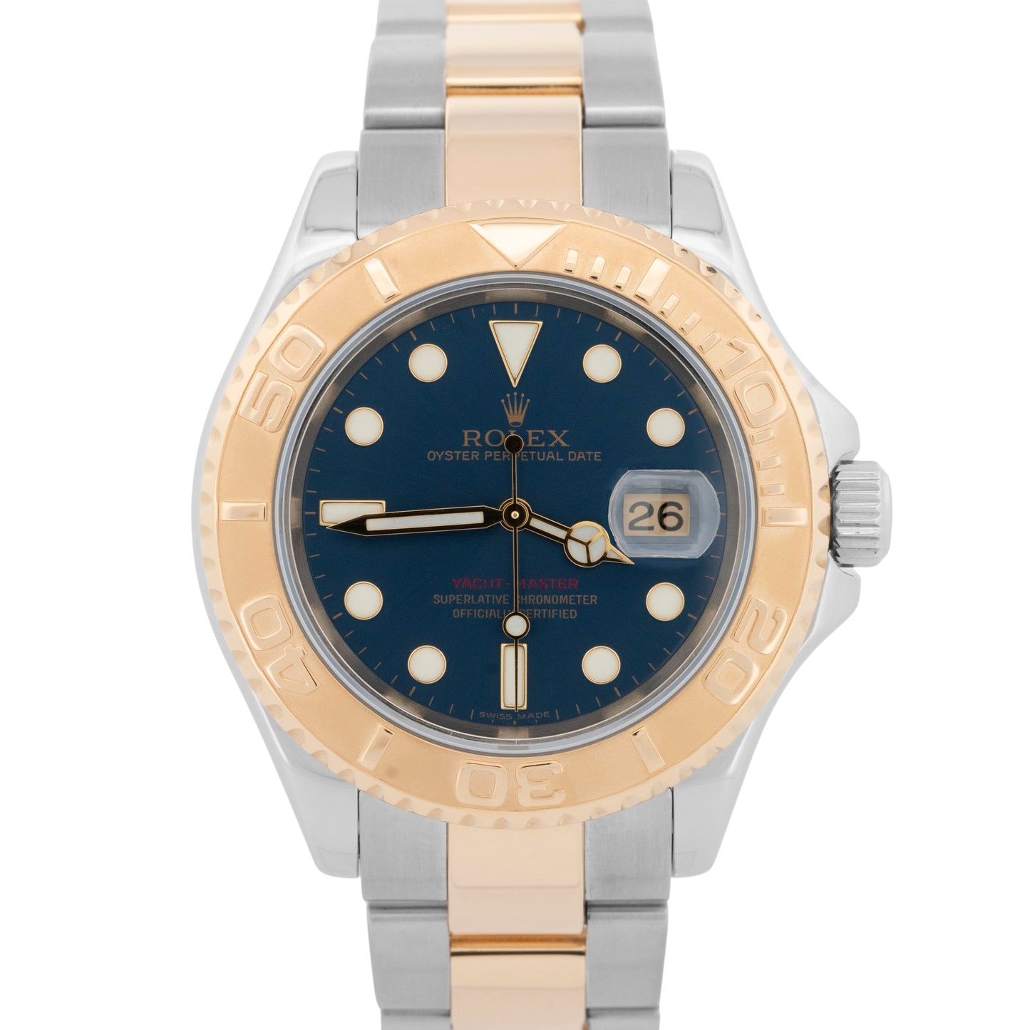 Rolex Yacht-Master 40mm BLUE 18K Two-Tone 18K Yellow Gold Steel 16623 Watch