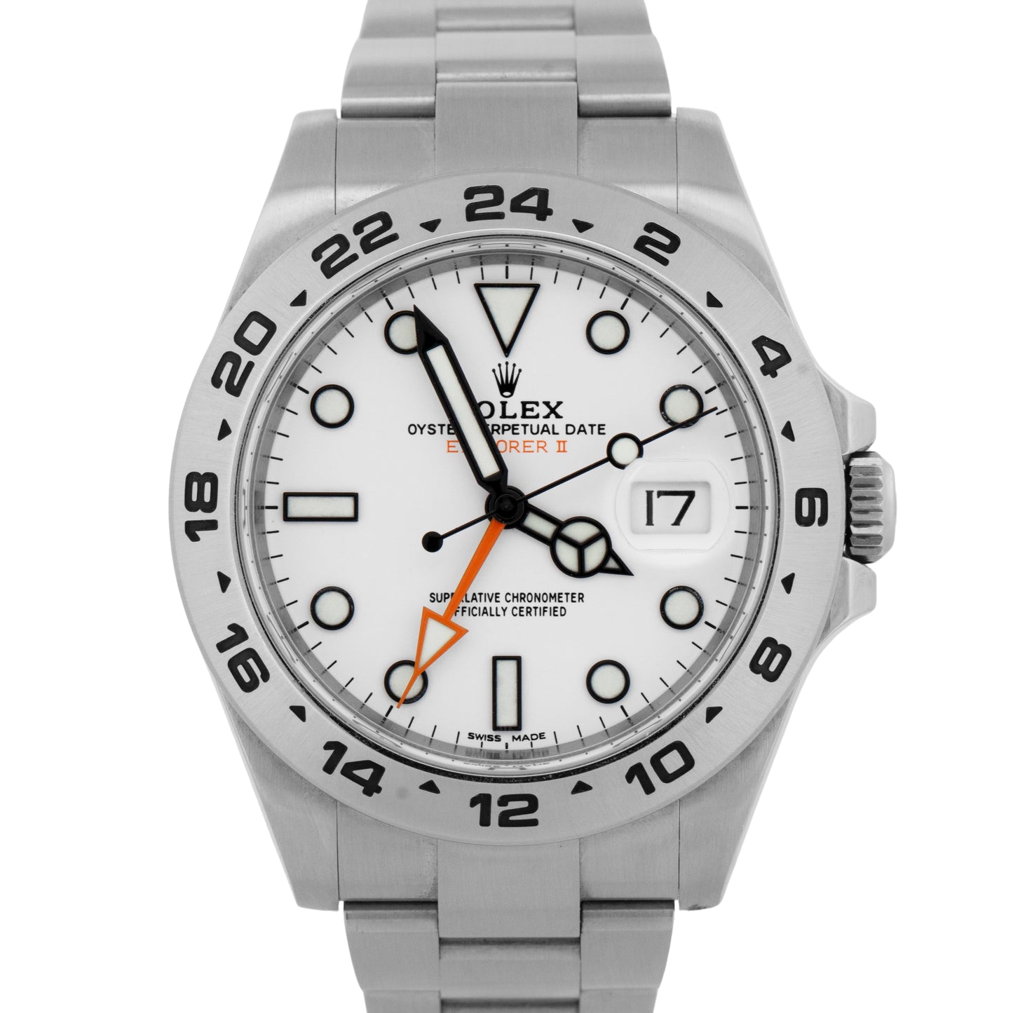 MINT PAPERS Rolex Explorer II 42mm 216570 Polar White Orange GMT Date Watch BOX