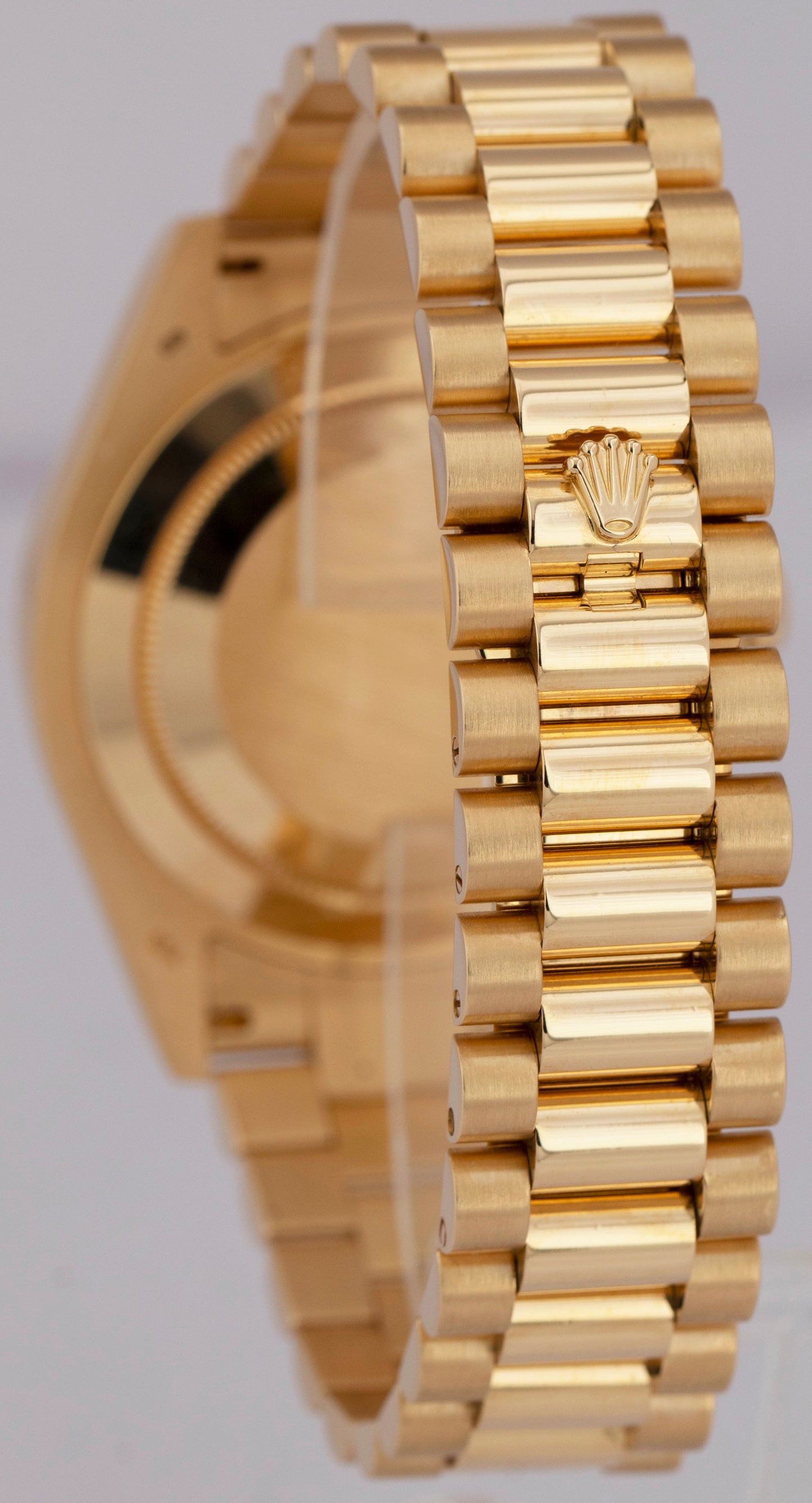MINT PAPERS Rolex Day-Date II 41mm CHAMPAGNE 18K Yellow Gold Fluted 218238 BOX